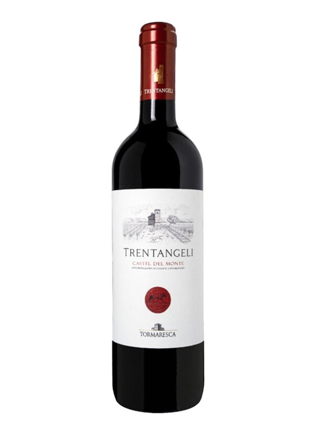 Tormaresca Trentangeli Castel Del Monte rode wijn 750 ml - voorkant wit