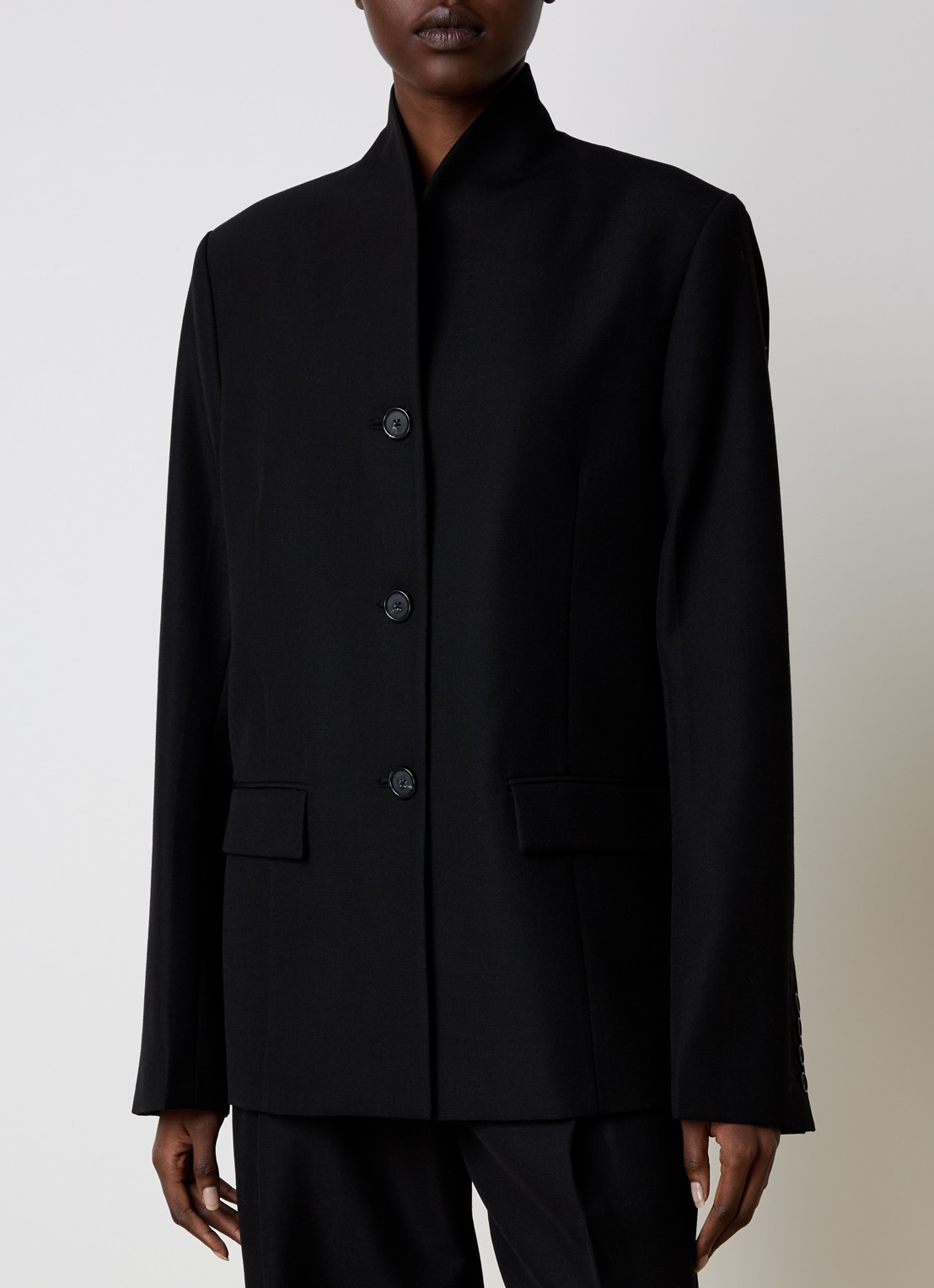 TOTEME Blazer in wolblend met klepzakken - detail 3 zwart