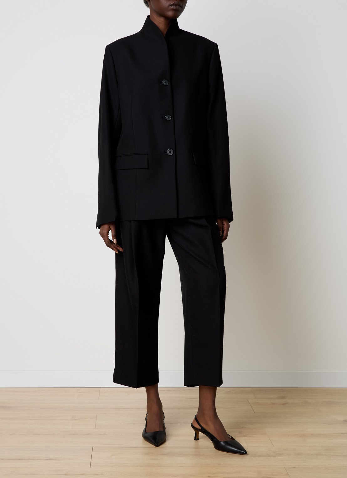 TOTEME Blazer in wolblend met klepzakken - voorkant 2 zwart