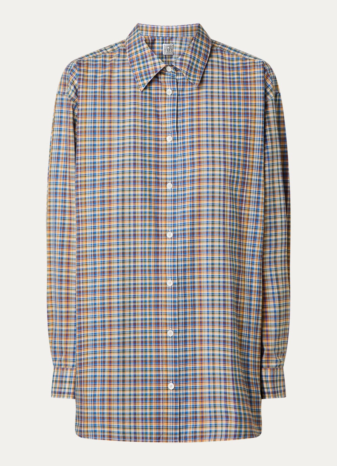 TOTEME Blouse met ruitdessin  - voorkant 3 okergeel