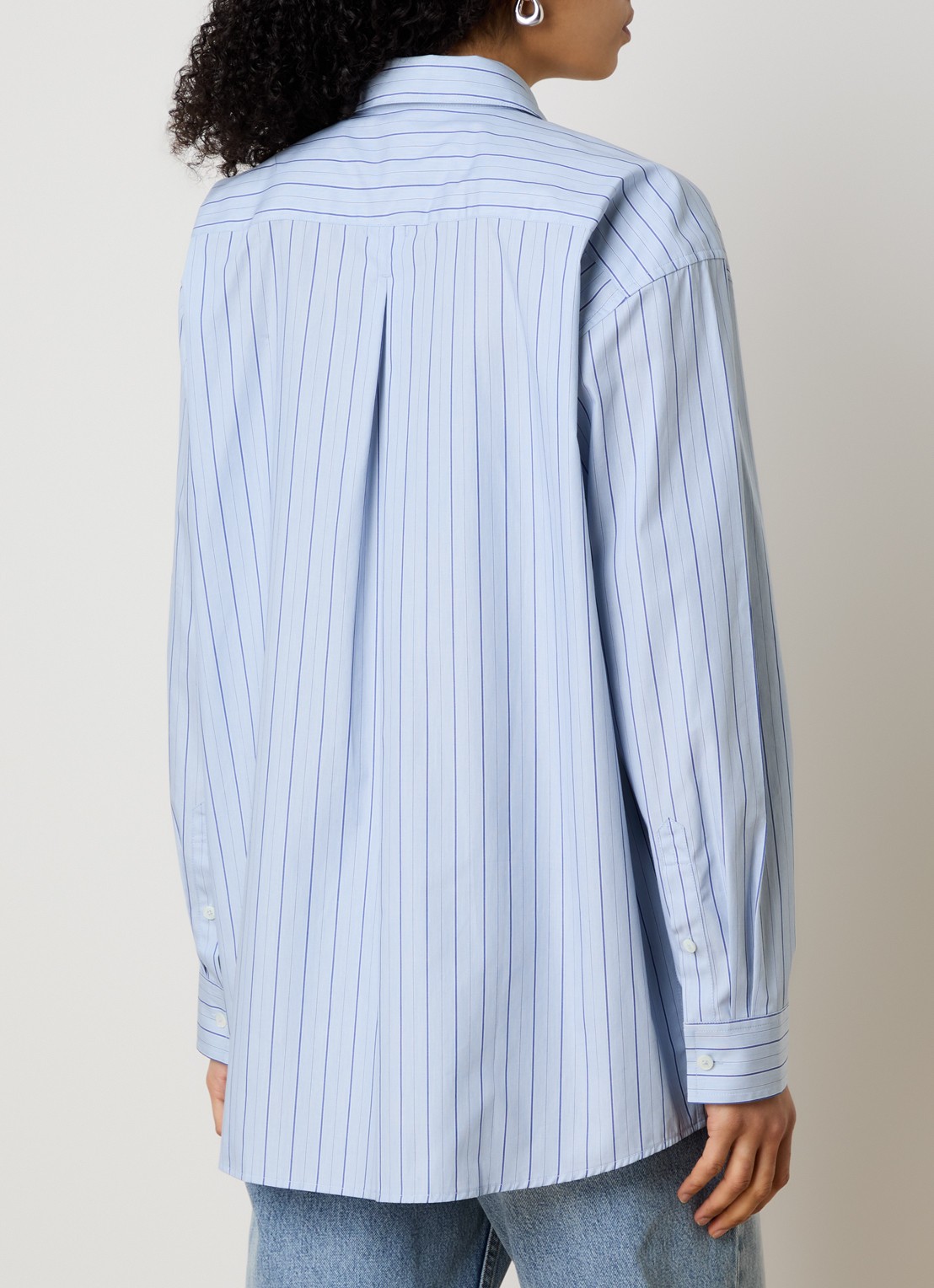 TOTEME Blouse met streepprint - achterkant 5 lichtblauw