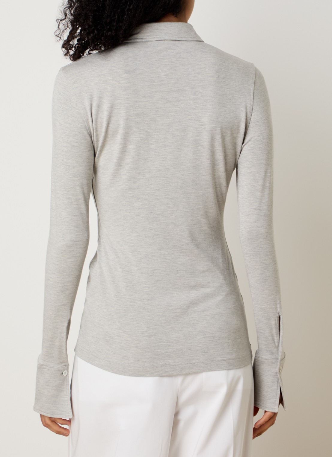 TOTEME Blouse van jersey met trompetmouw - achterkant 3 grijsmele