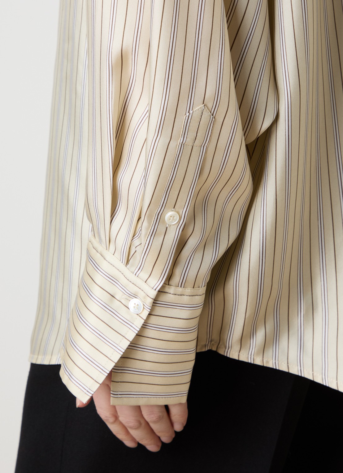 TOTEME Blouse van zijde met streepprint - detail 5 multicolor