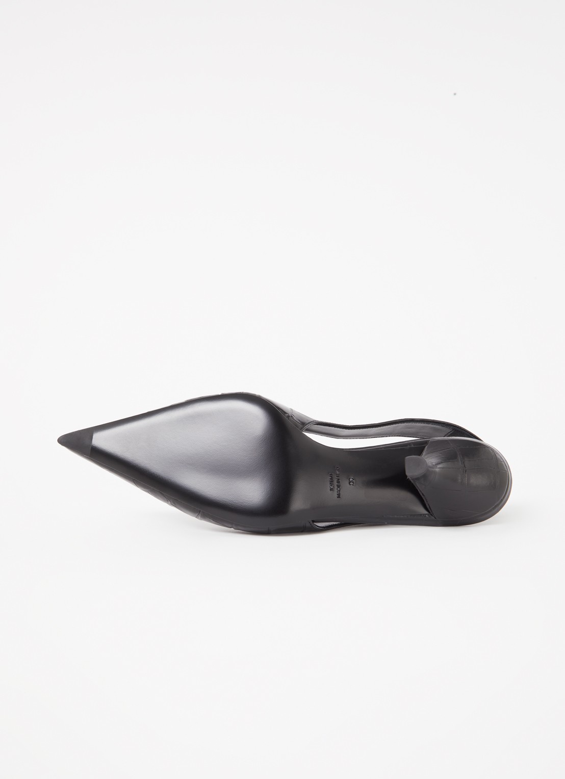 TOTEME Classic slingback van leer met crocostructuur - detail 3 zwart