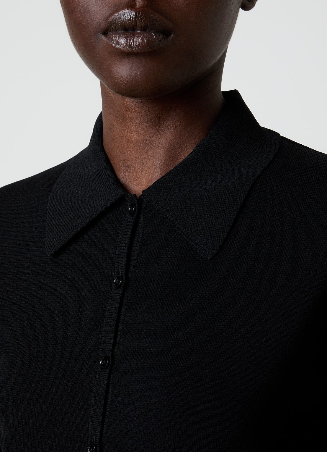 TOTEME Fijngebreid vest met kraag - detail 5 zwart