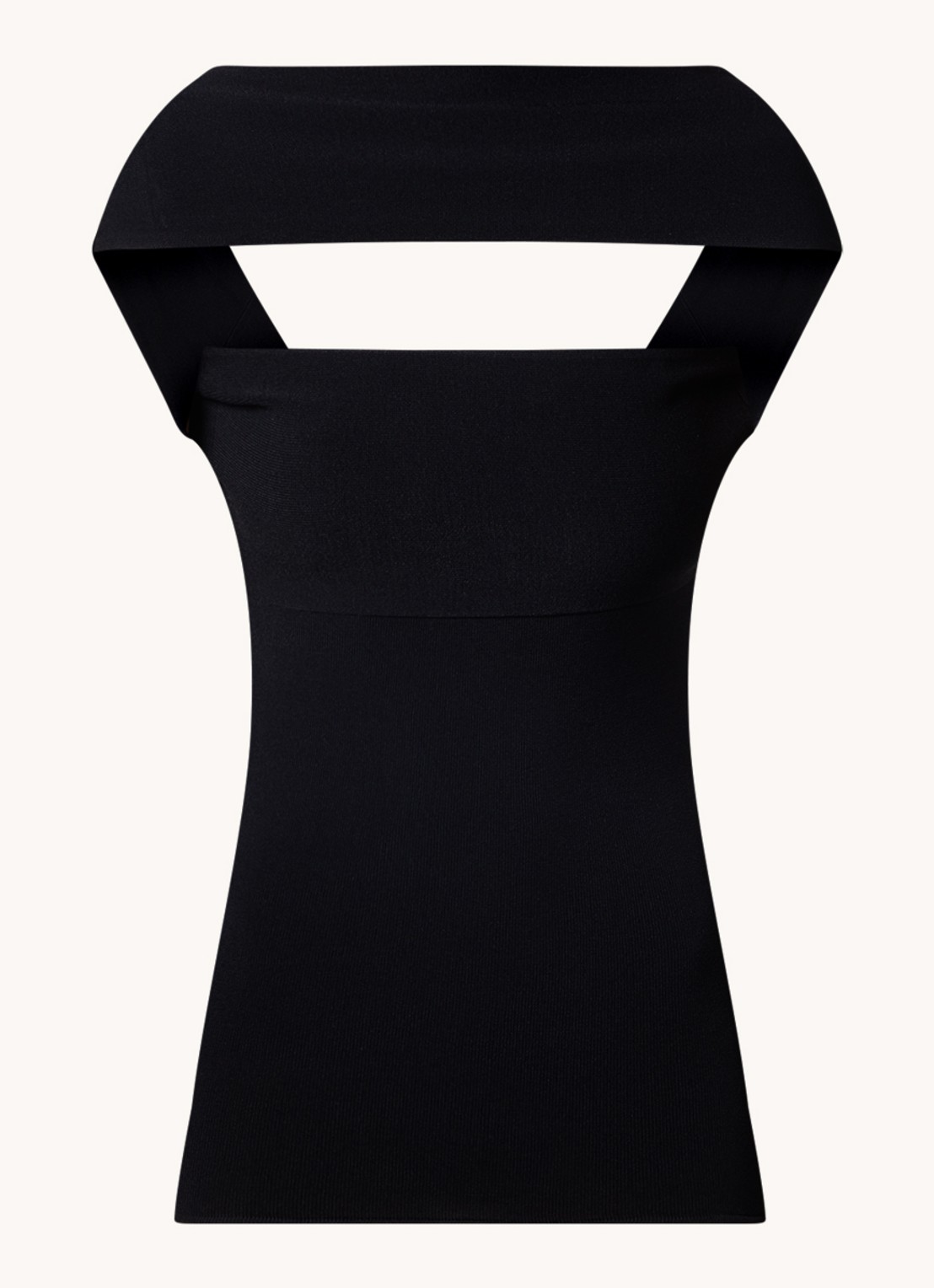 TOTEME Fijngebreide top met cut-out detail - voorkant 4 zwart