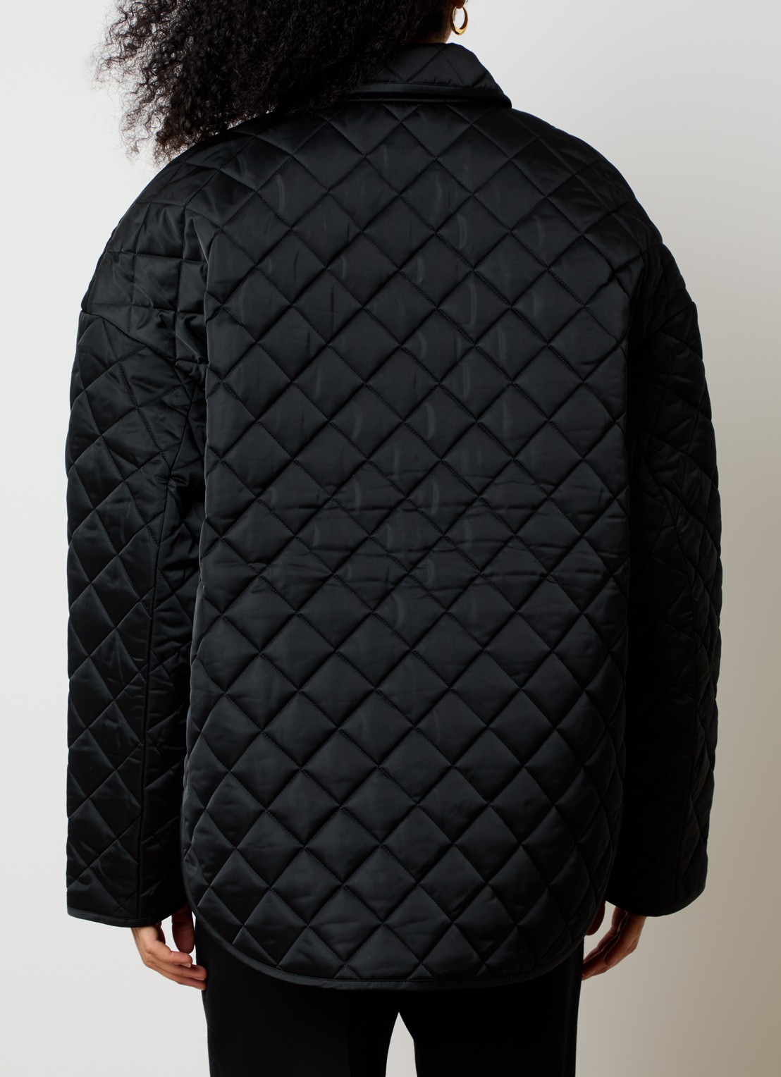 TOTEME Gewatteerd jack met quilt patroon en steekzakken - achterkant zwart