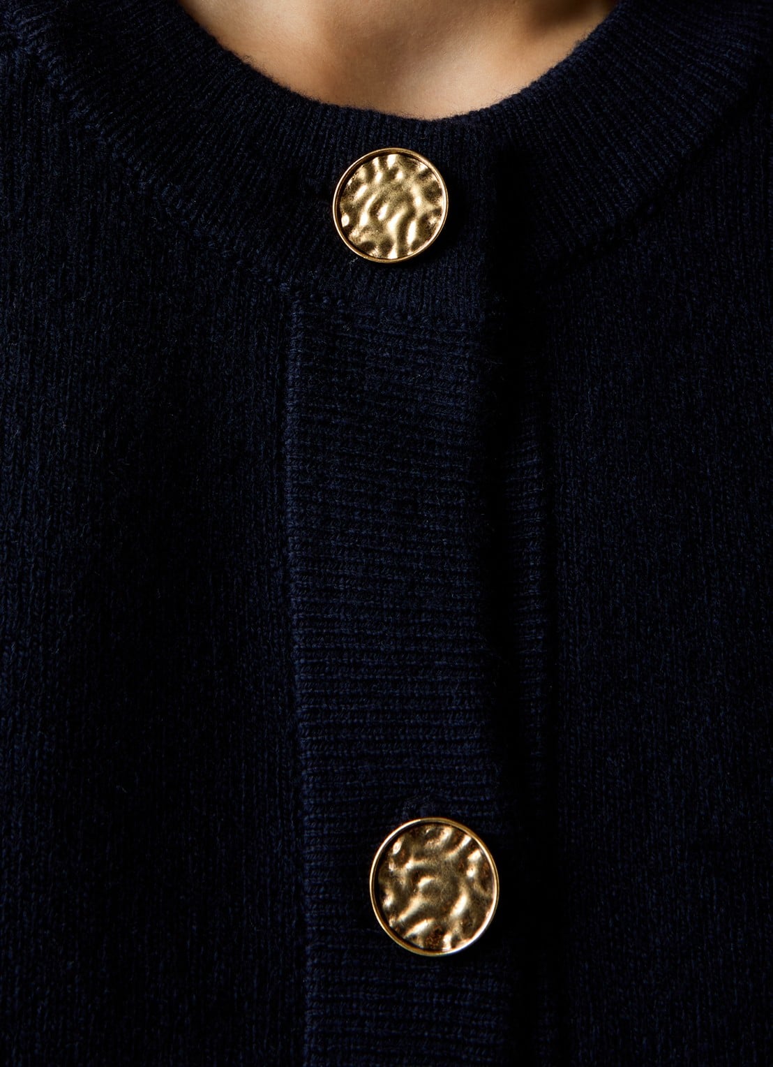 TOTEME Grofgebreid vest in wolblend met opgestikte zakken - detail 4 donkerblauw