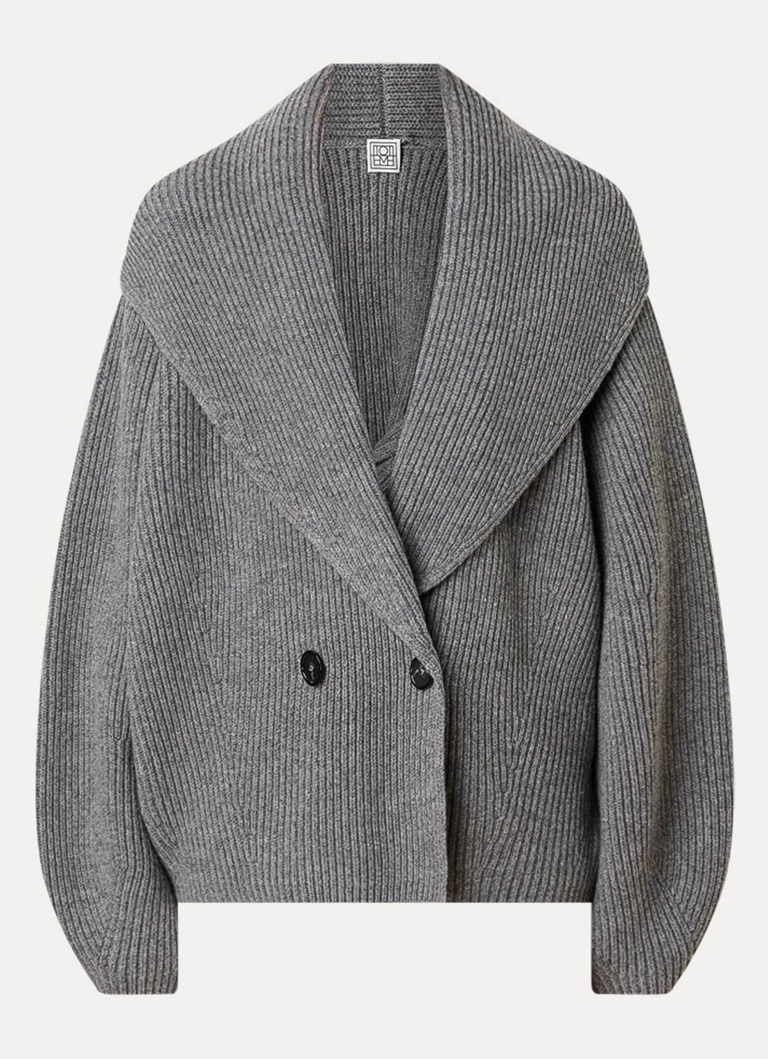 TOTEME Grofgebreid vest in wolblend - voorkant 2 grijs