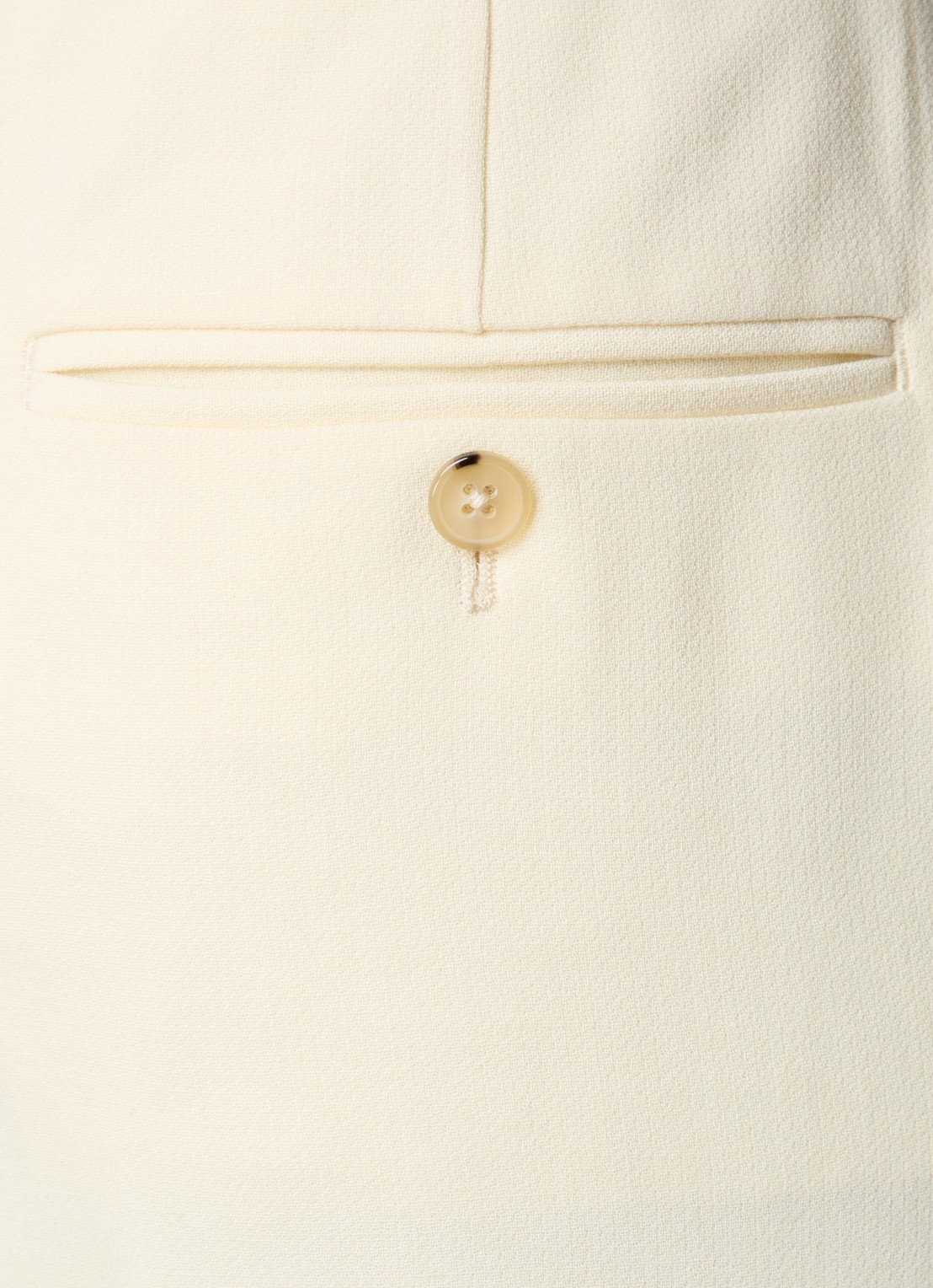 TOTEME High waist straight fit cropped pantalon in scheerwolblend met steekzakken - detail 3 lichtgeel