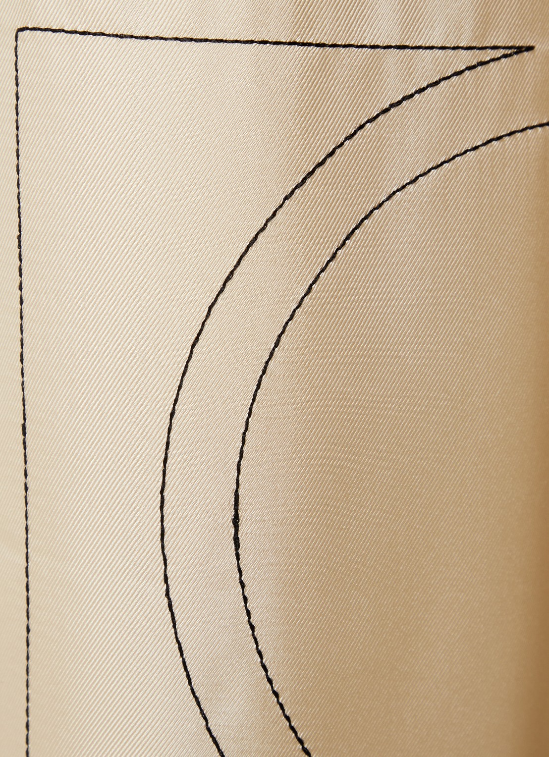 TOTEME High waist straight fit cropped pantalon van zijde met grafische print - detail 2 creme