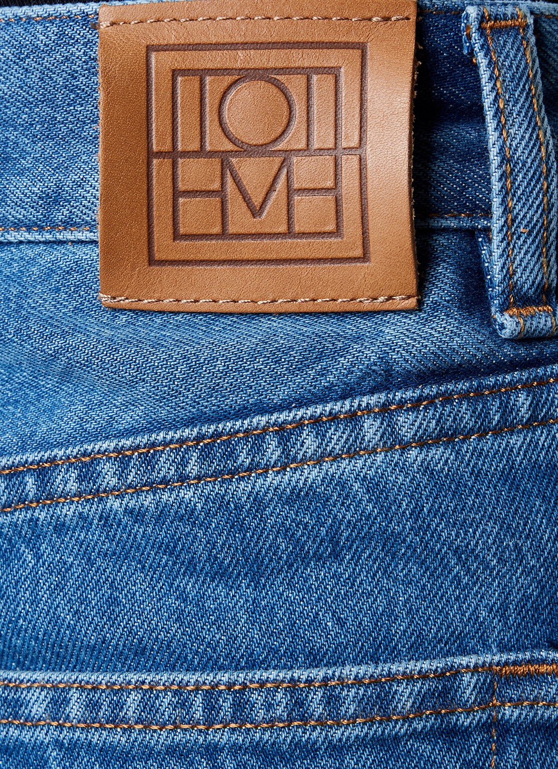 TOTEME High waist wide leg jeans van  katoen - detail 3 indigo
