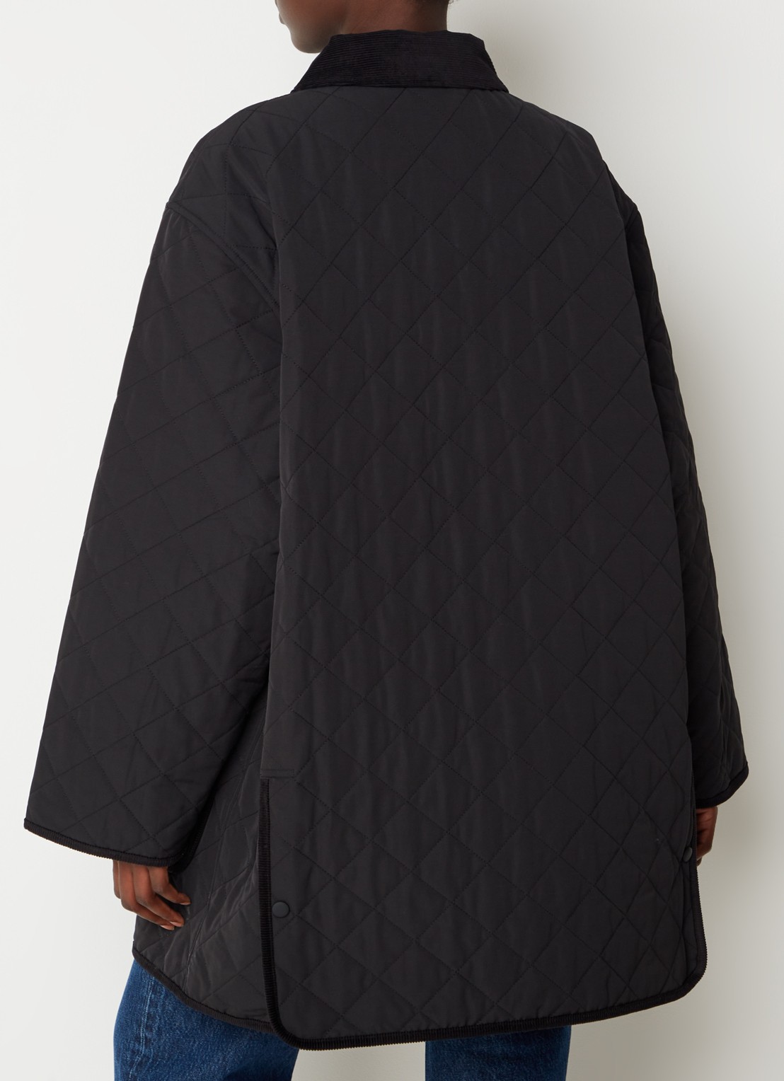 TOTEME Jas in  katoenblend met quilt patroon en logoborduring - achterkant 6 zwart