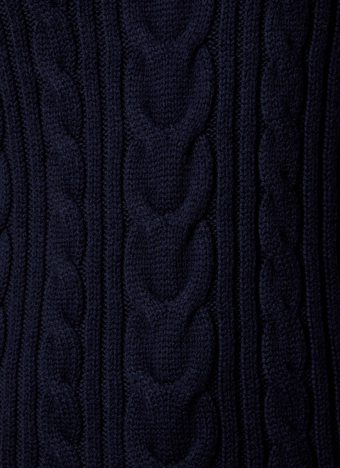 TOTEME Kabelgebreide trui in wolblend met col - detail 2 donkerblauw