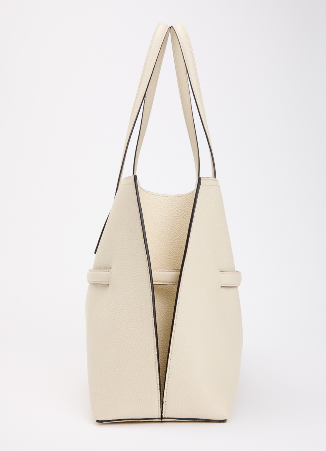 TOTEME Lounge schoudertas van leer - detail 3 creme