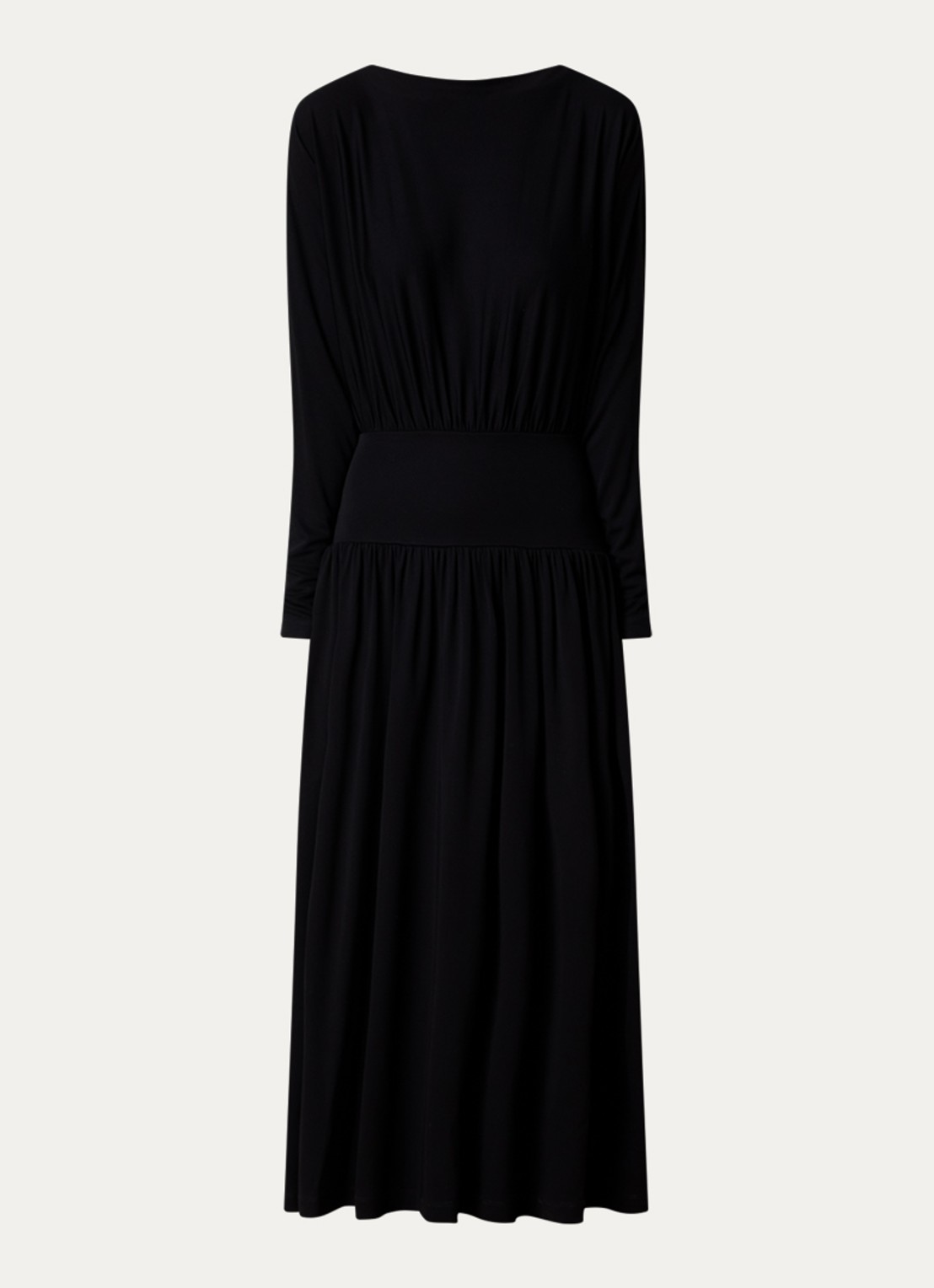TOTEME Maxi jurk met boothals - voorkant 2 zwart