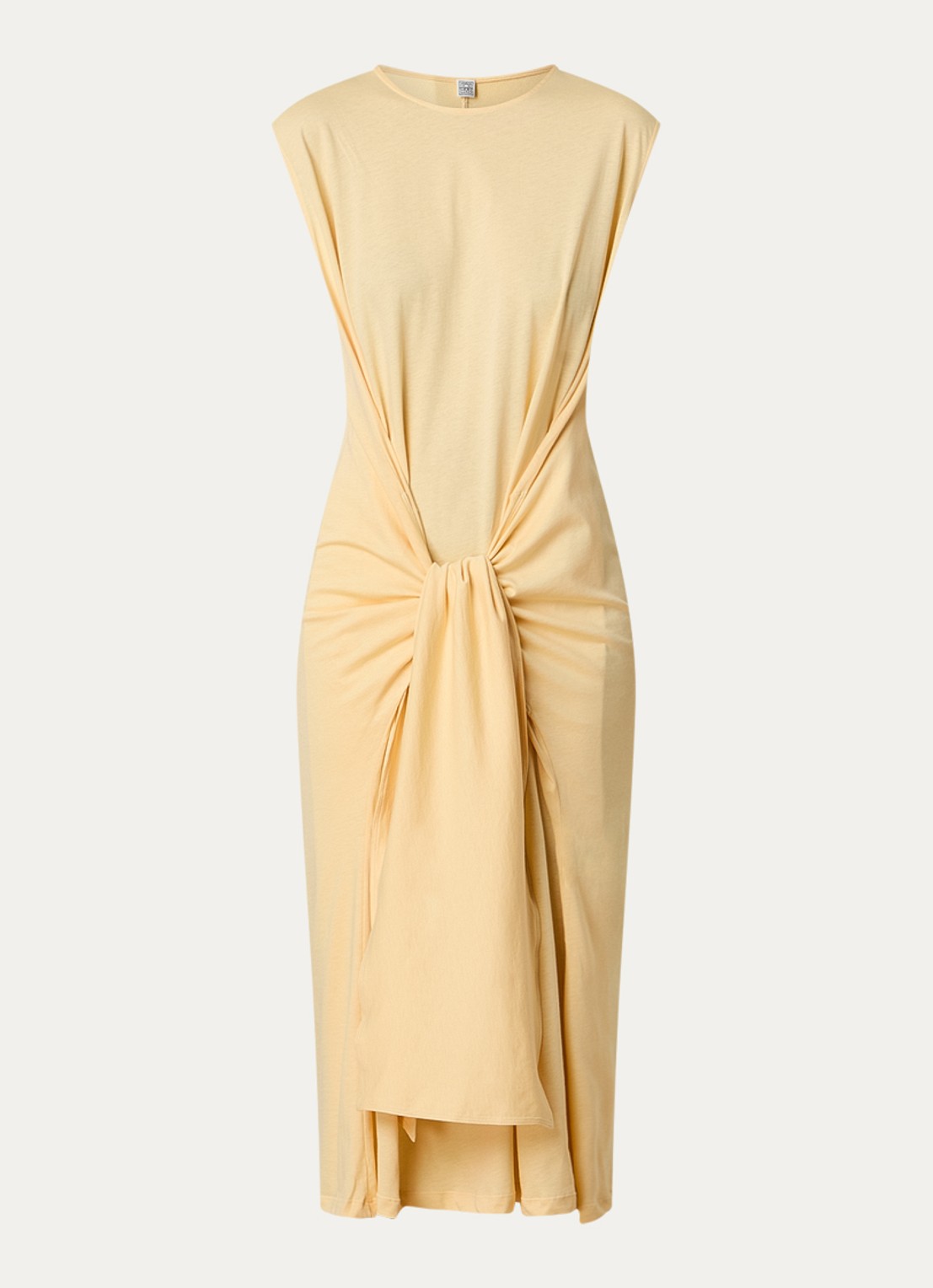 TOTEME Maxi jurk met geknoopt detail van jersey - voorkant gebroken wit
