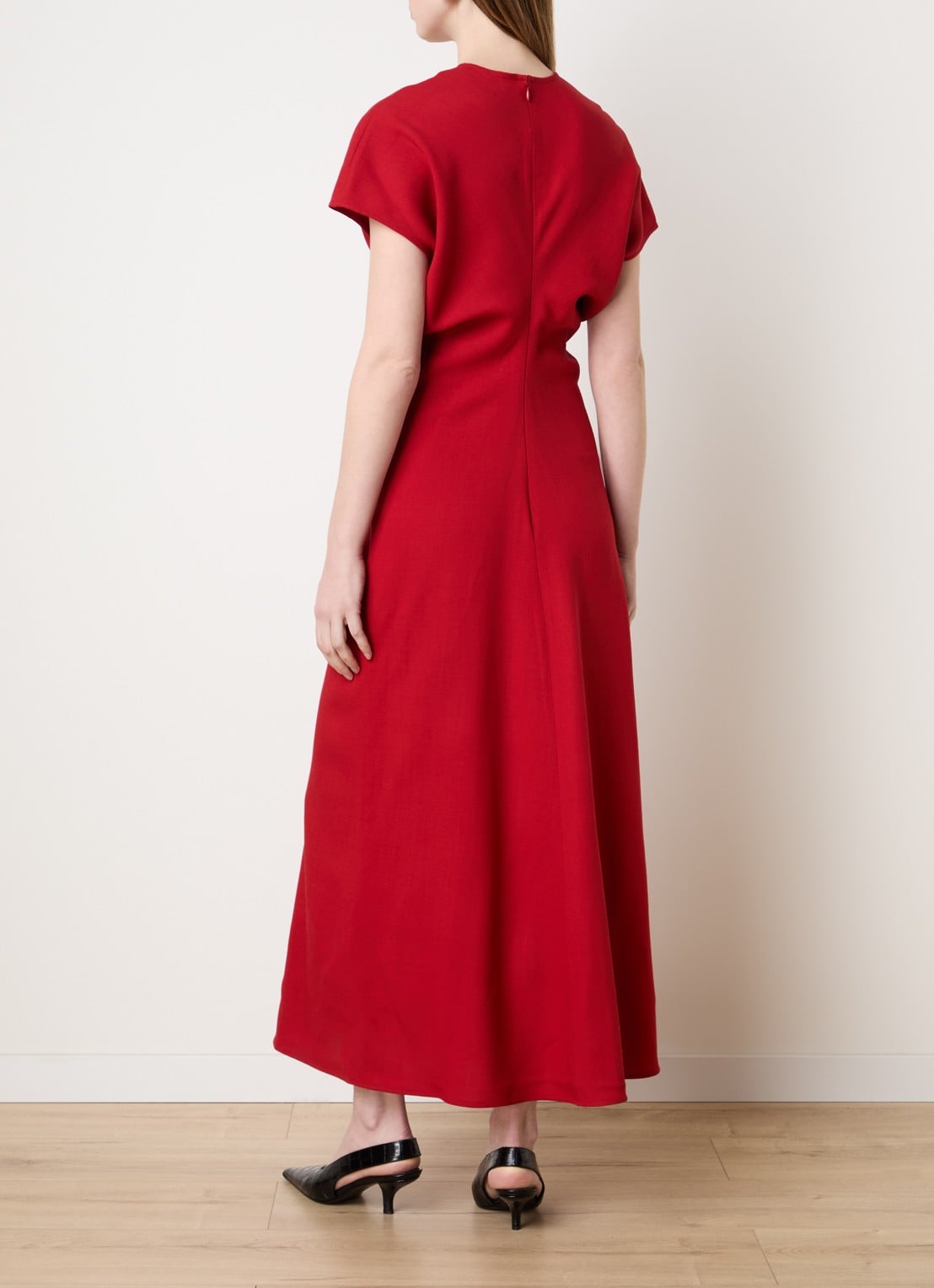 TOTEME Maxi jurk van wol - achterkant rood