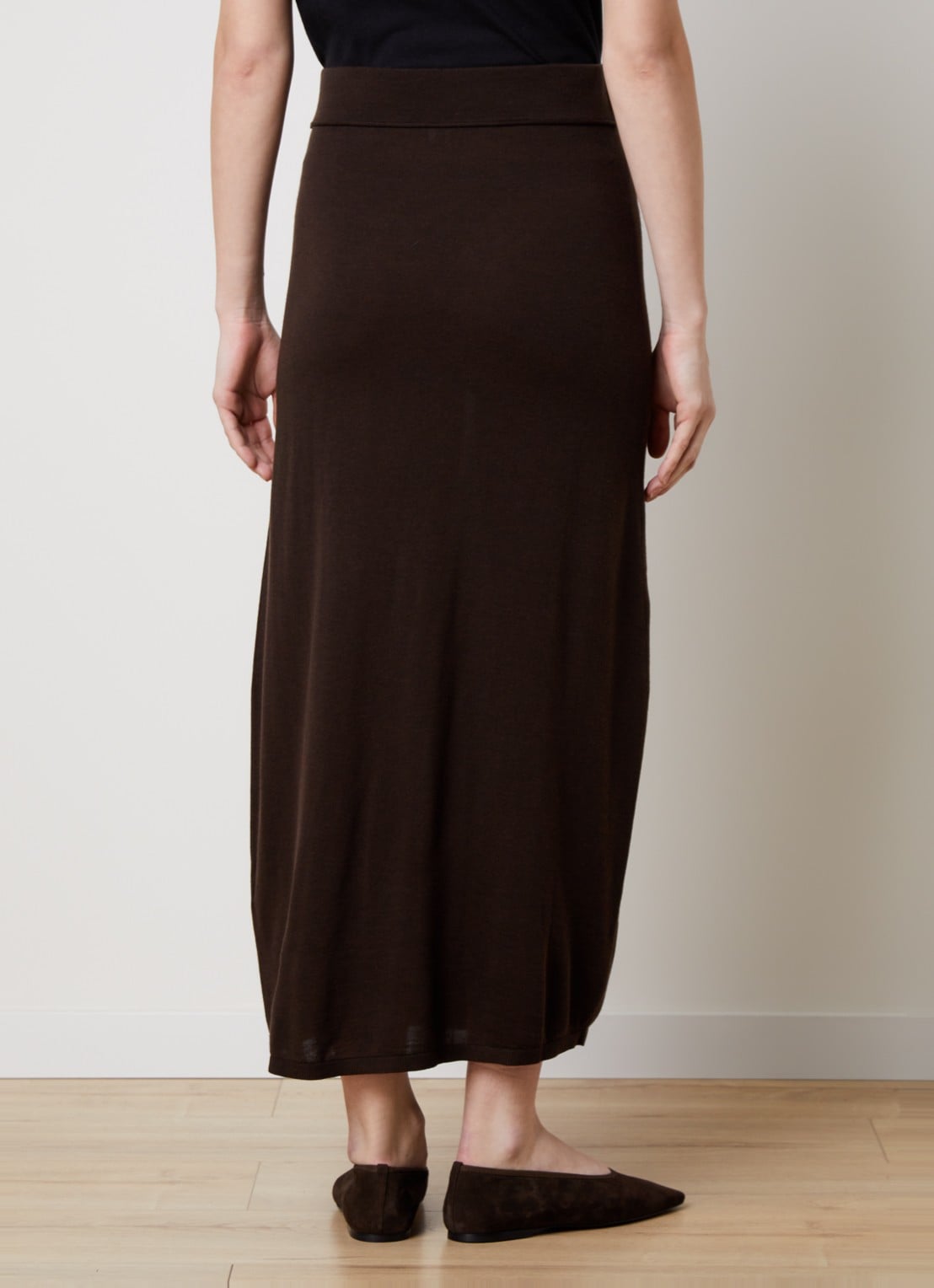 TOTEME Maxi rok in kasjmierblend - achterkant 3 donkerbruin