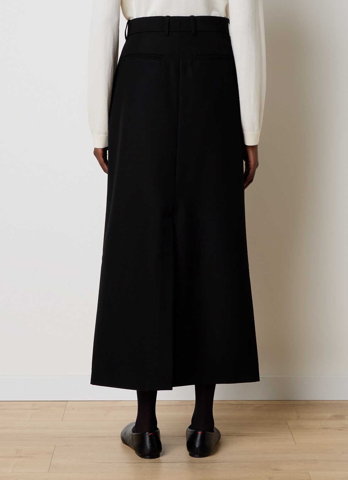 TOTEME Maxi rok in wolblend met steekzakken - achterkant 3 zwart
