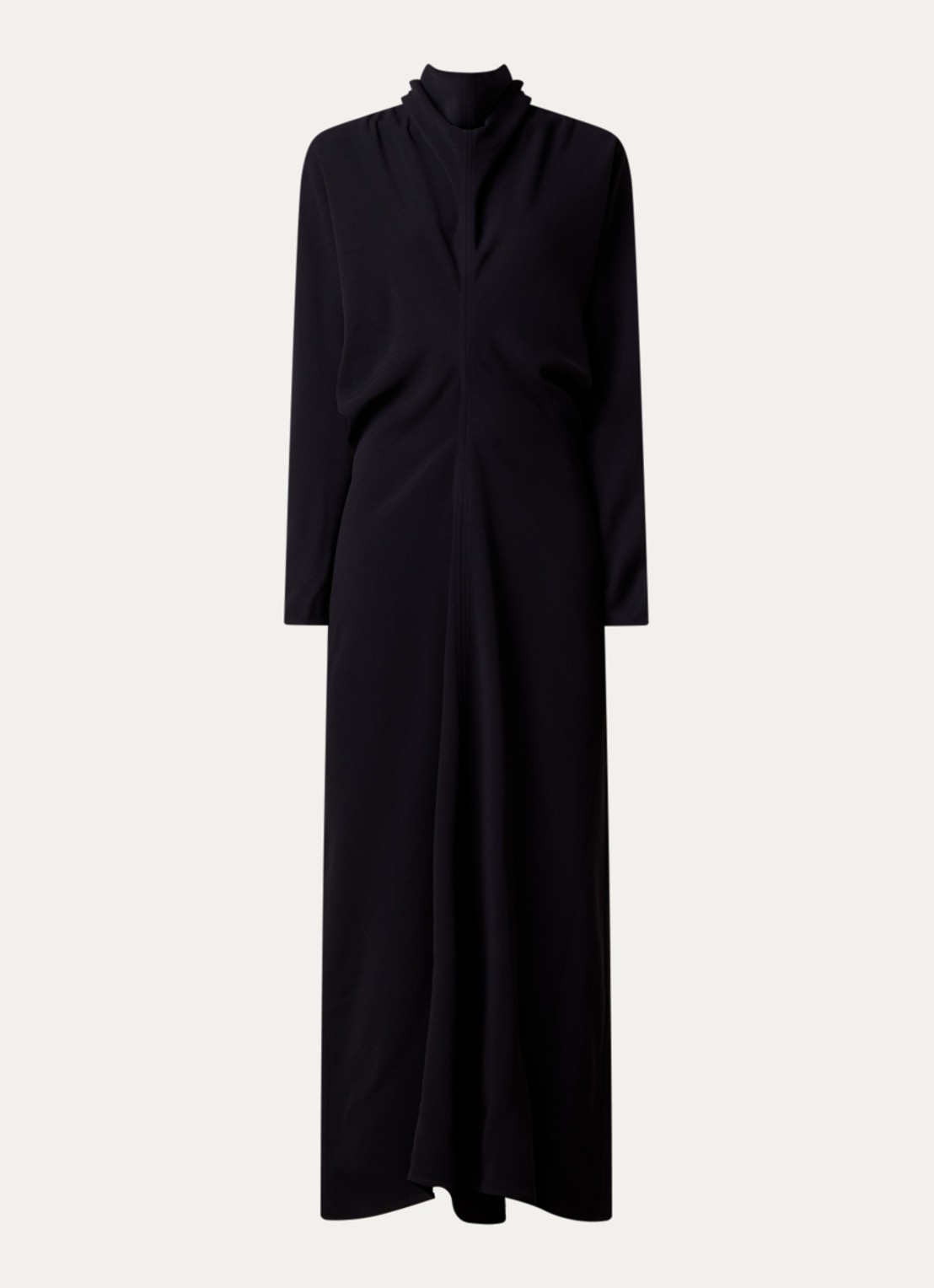 TOTEME Maxi tuniekjurk met sjaalkraag - voorkant 4 zwart
