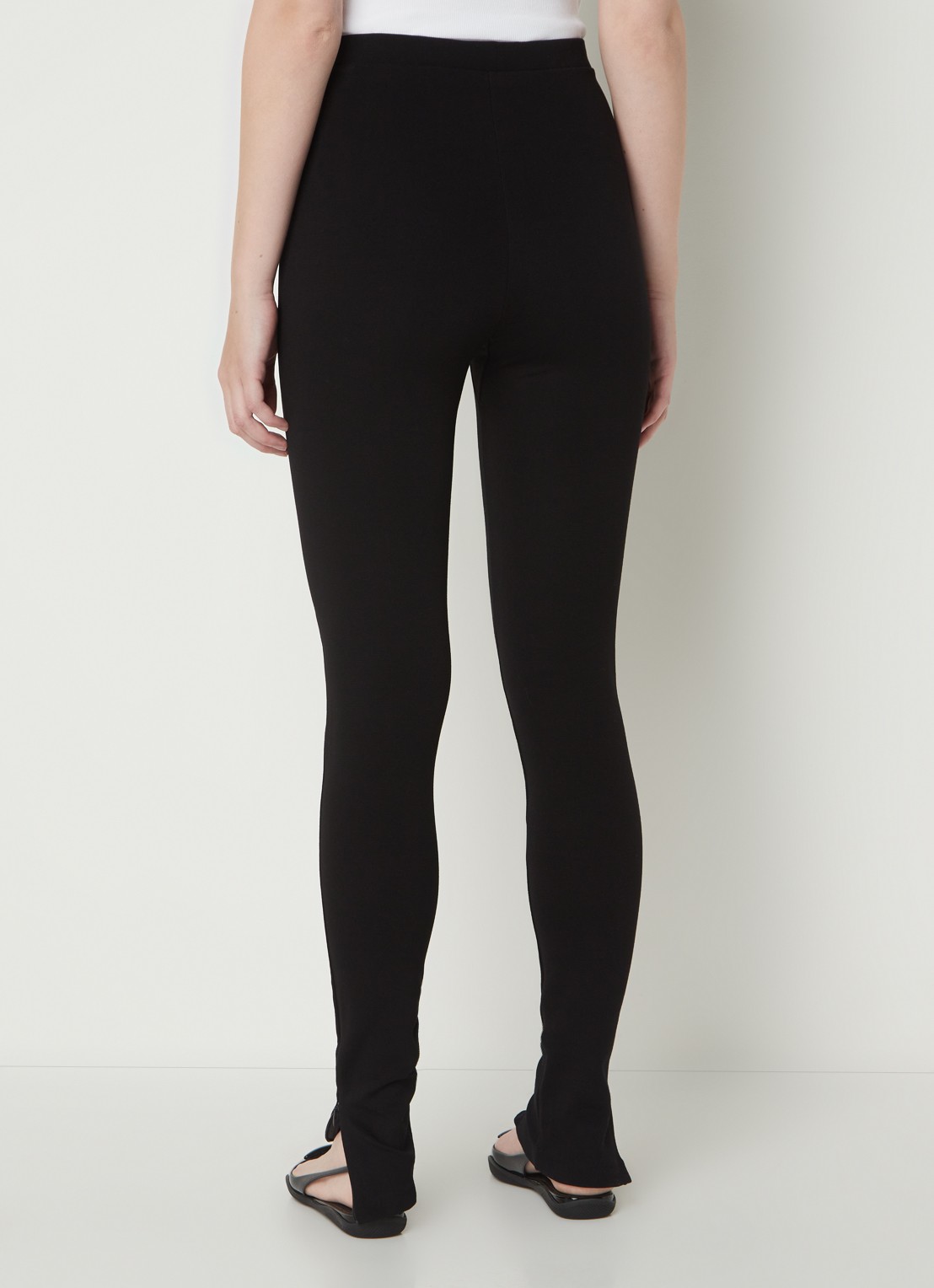 TOTEME Mid waist legging met ritsdetail - achterkant zwart