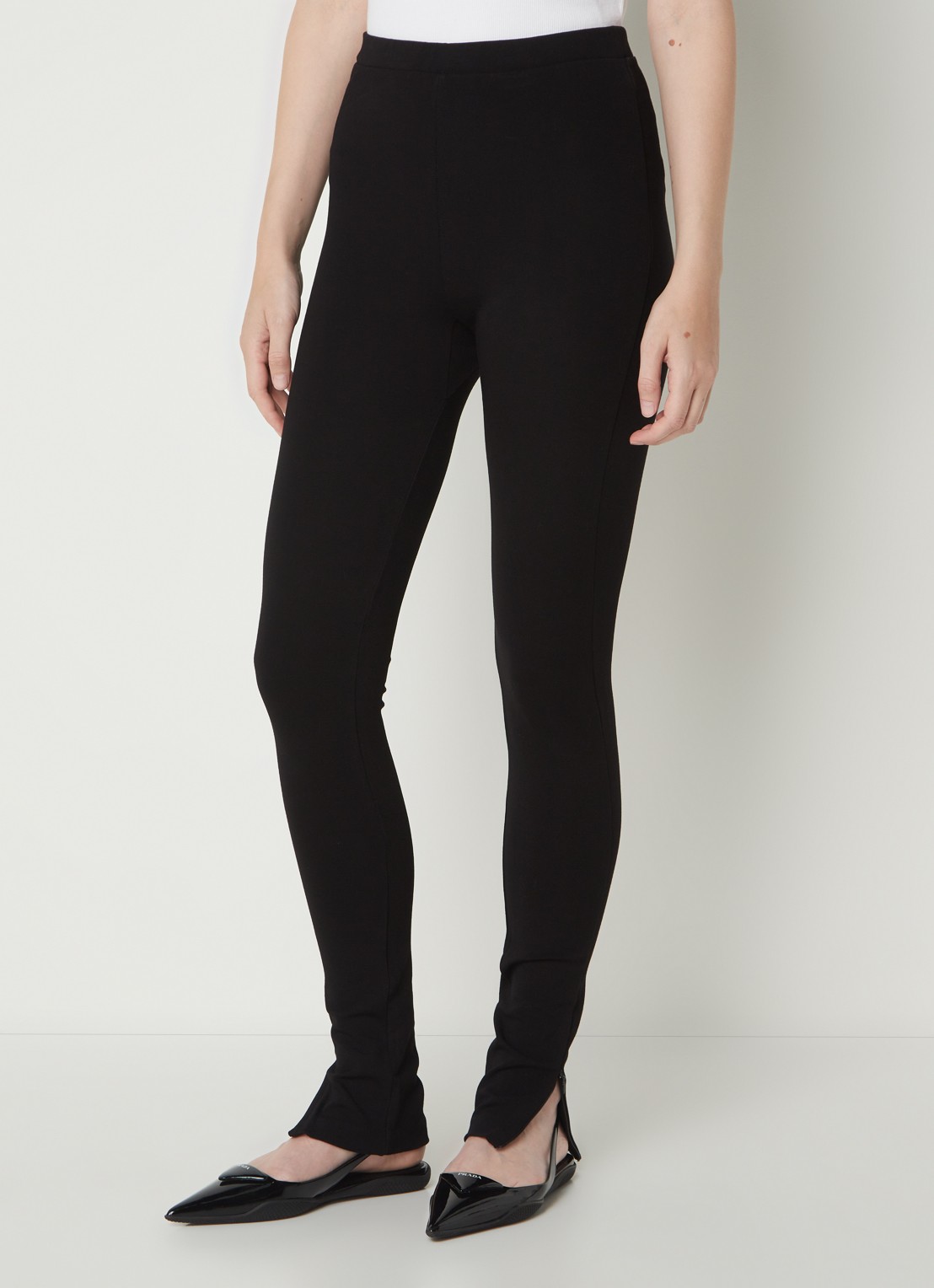 TOTEME Mid waist legging met ritsdetail - detail 2 zwart