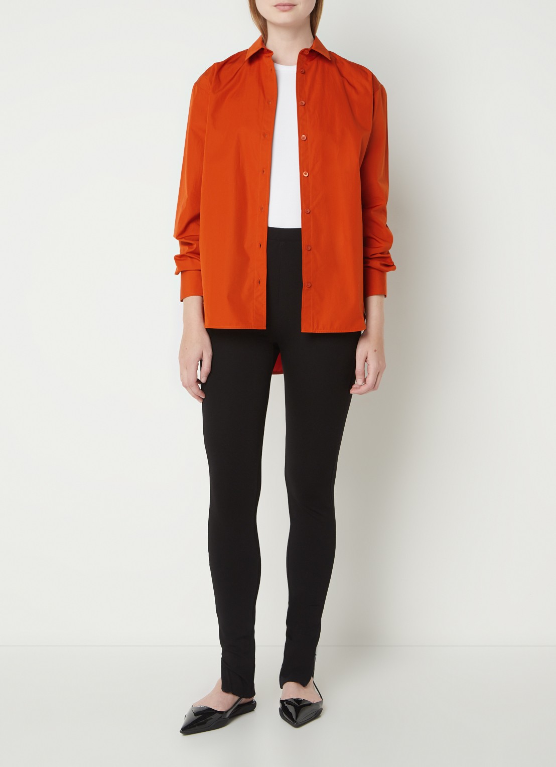 TOTEME Mid waist legging met ritsdetail - voorkant 4 zwart