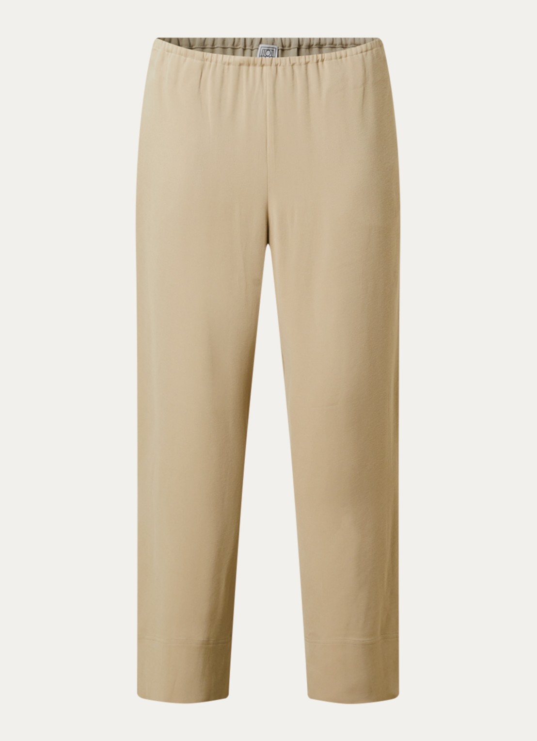TOTEME Mid waist straight fit loungebroek met steekzakken - voorkant 4 zand