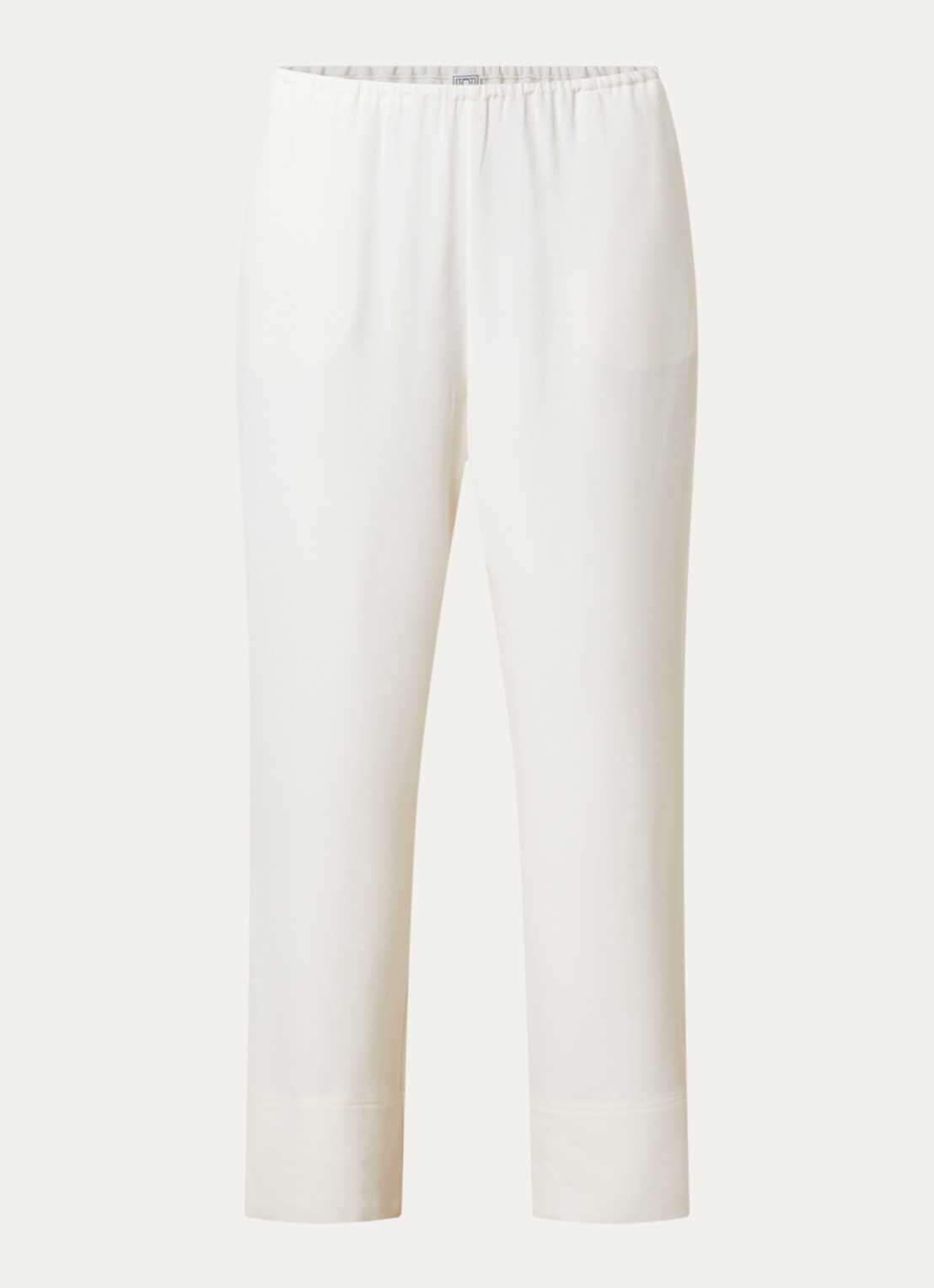 TOTEME Mid waist straight fit loungebroek met steekzakken - voorkant 3 gebroken wit