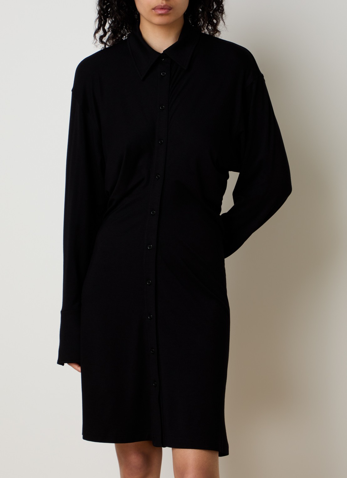 TOTEME Midi blousejurk van jersey - detail 4 zwart