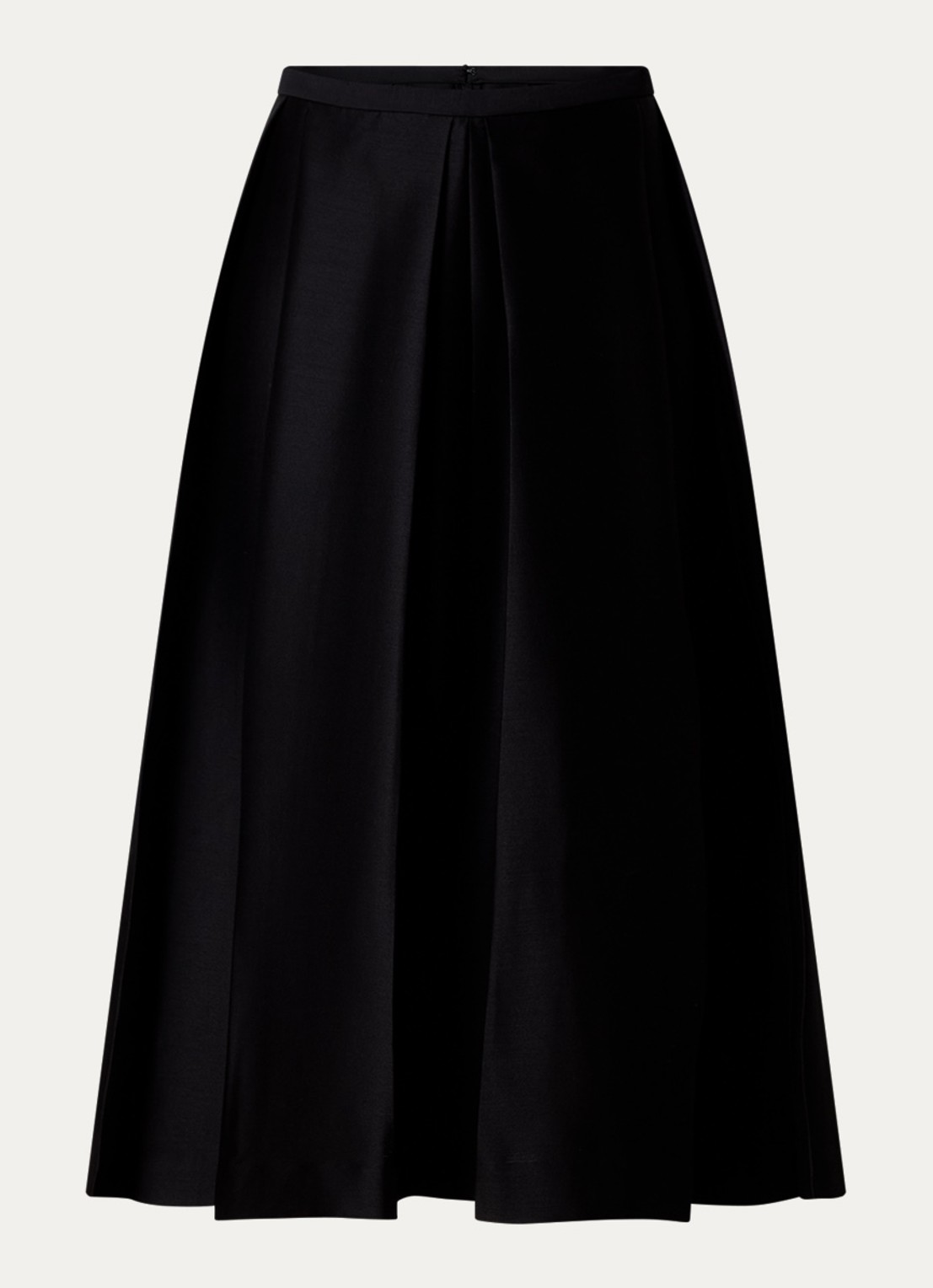 TOTEME Midi rok in zijdeblend met plooidetail - voorkant 4 zwart