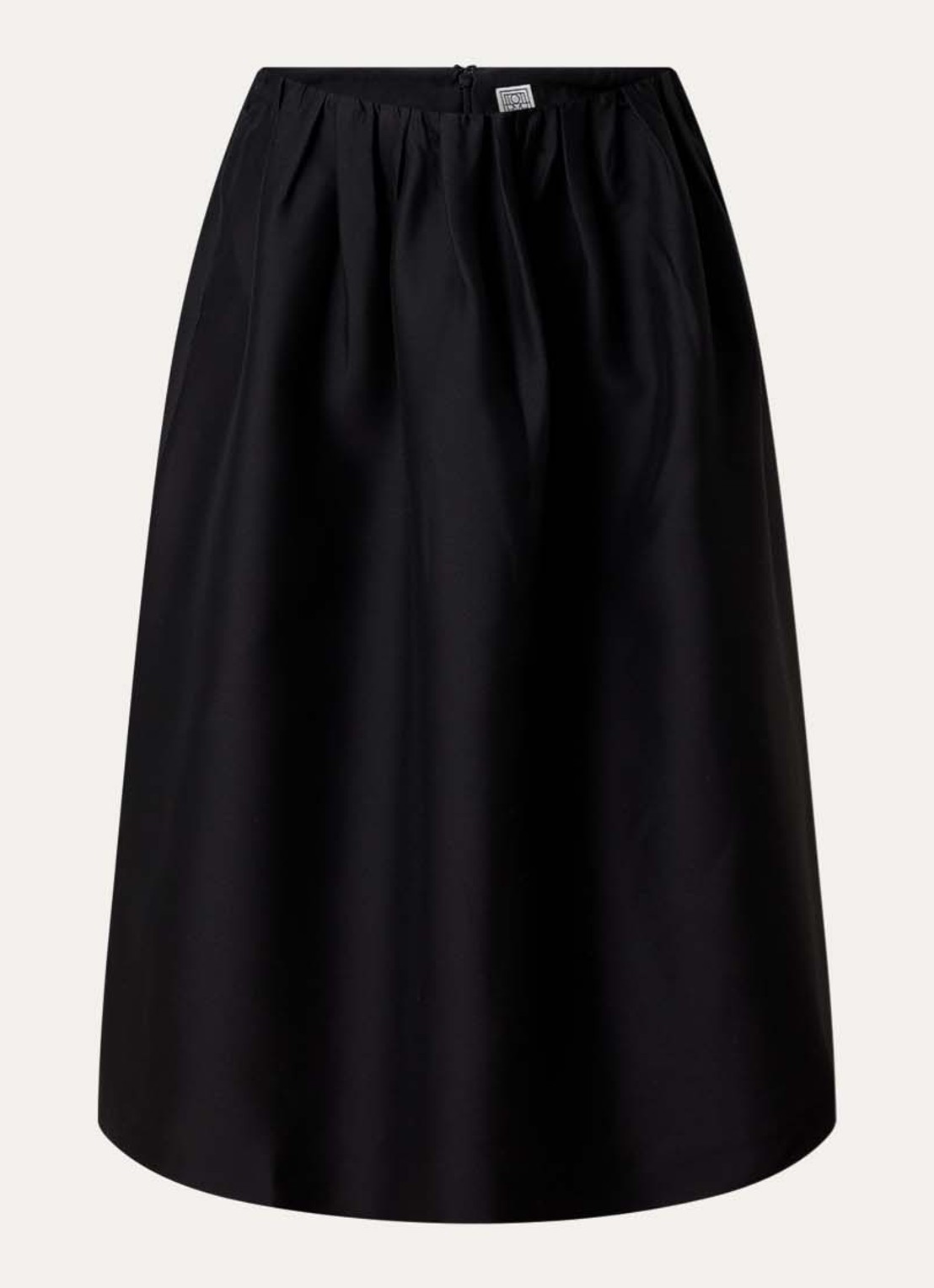 TOTEME Midi rok in zijdeblend met steekzakken - voorkant 4 zwart
