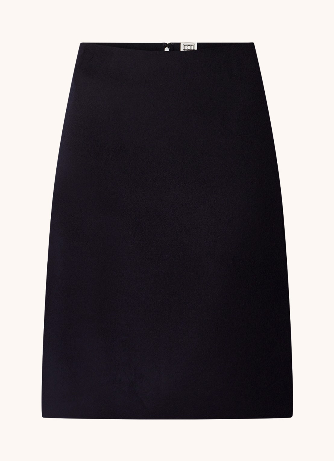 TOTEME Midi rok van wol met split - voorkant 2 donkerblauw
