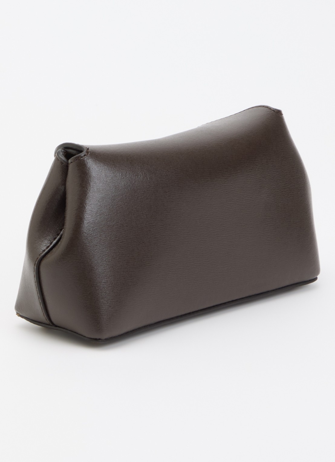 TOTEME Mini clutch van kalfsleer  - achterkant taupe