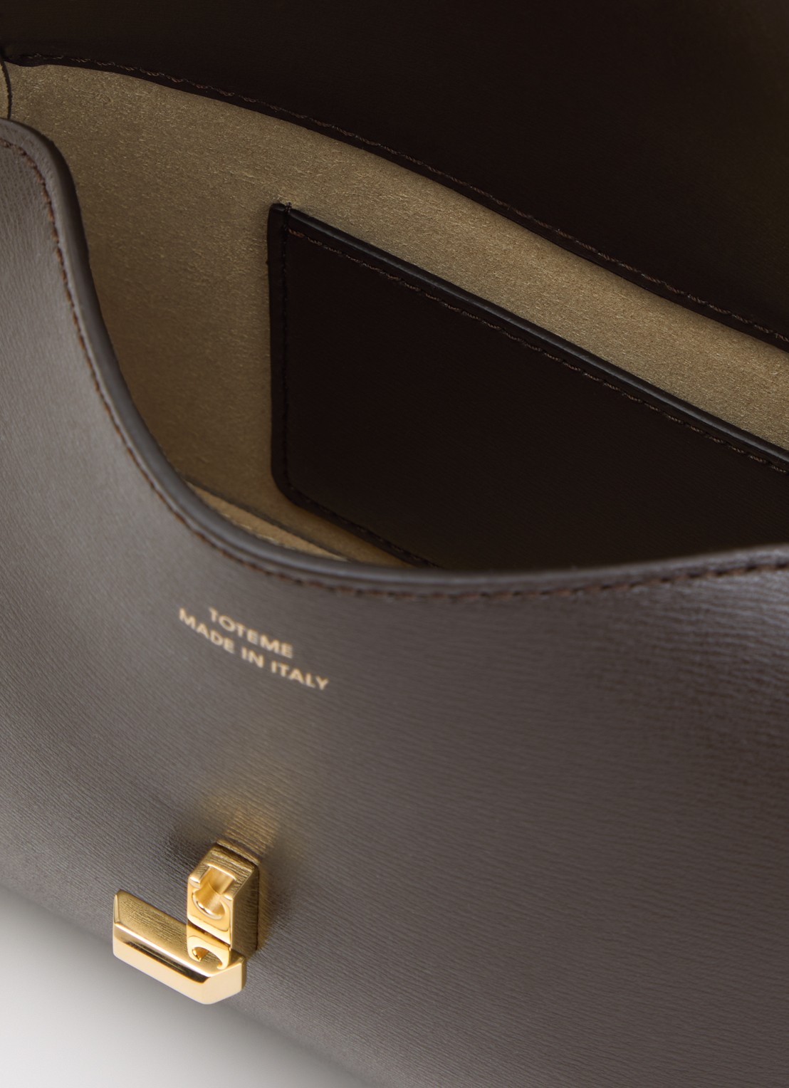 TOTEME Mini clutch van kalfsleer  - detail 2 taupe