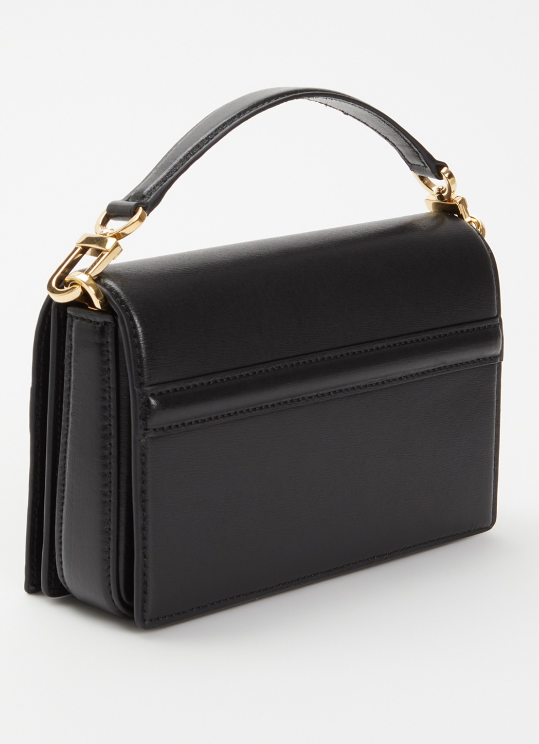 TOTEME Mini T-flap handtas van leer - achterkant zwart