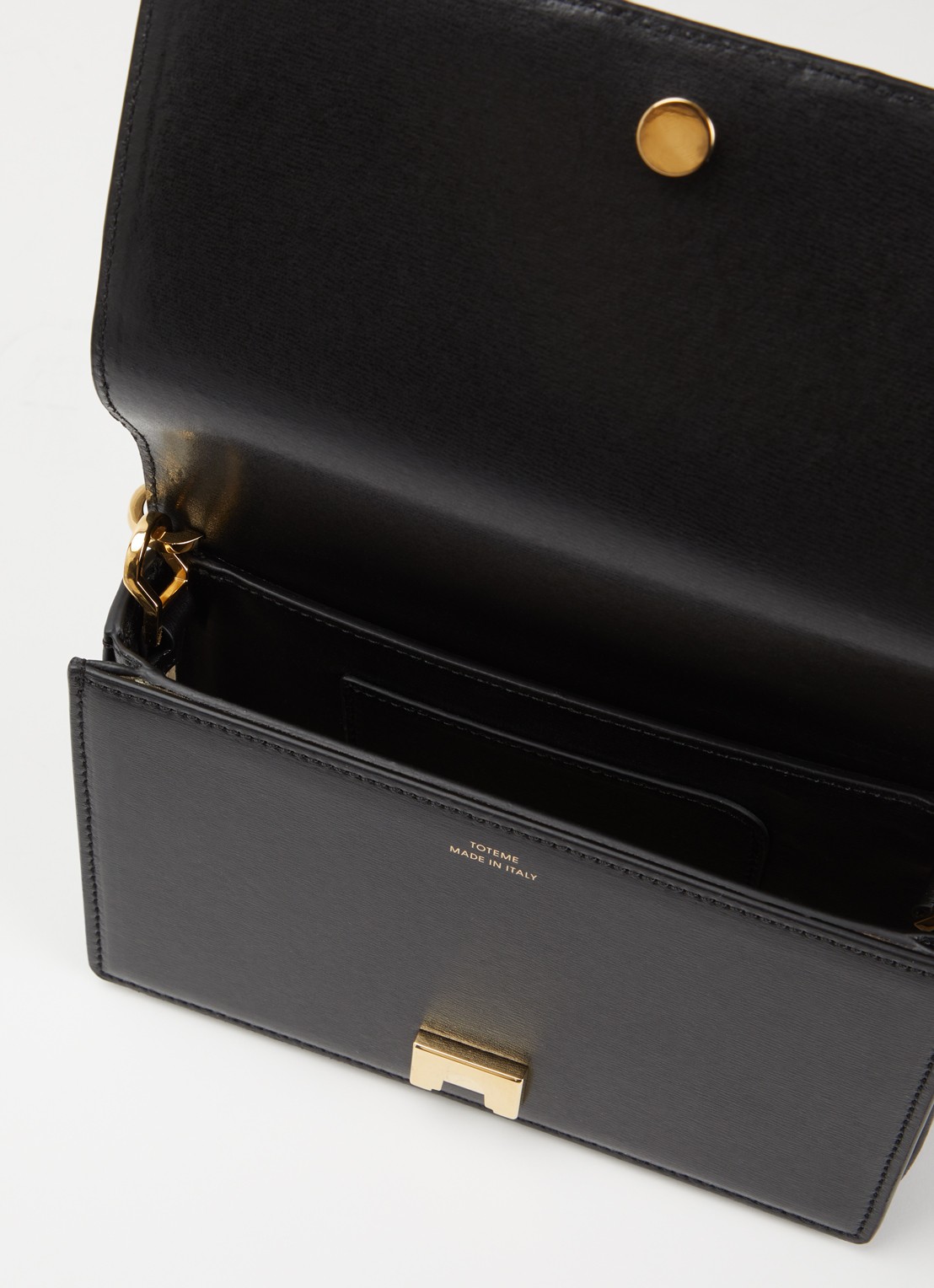 TOTEME Mini T-flap handtas van leer - detail 2 zwart