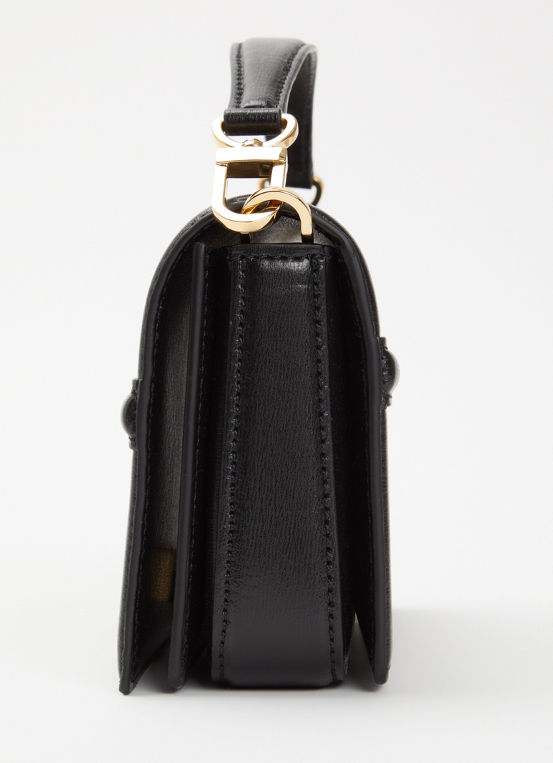 TOTEME Mini T-flap handtas van leer - detail 3 zwart