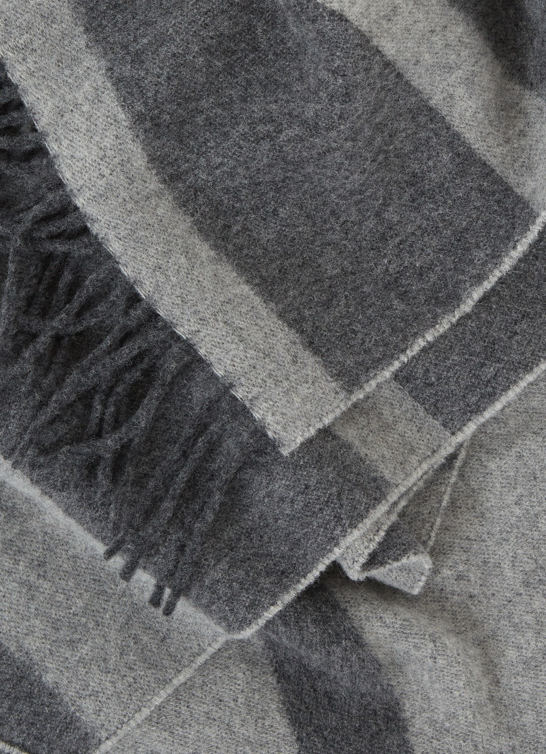 TOTEME Monogram sjaal van wol 200 x 50 cm - detail grijs