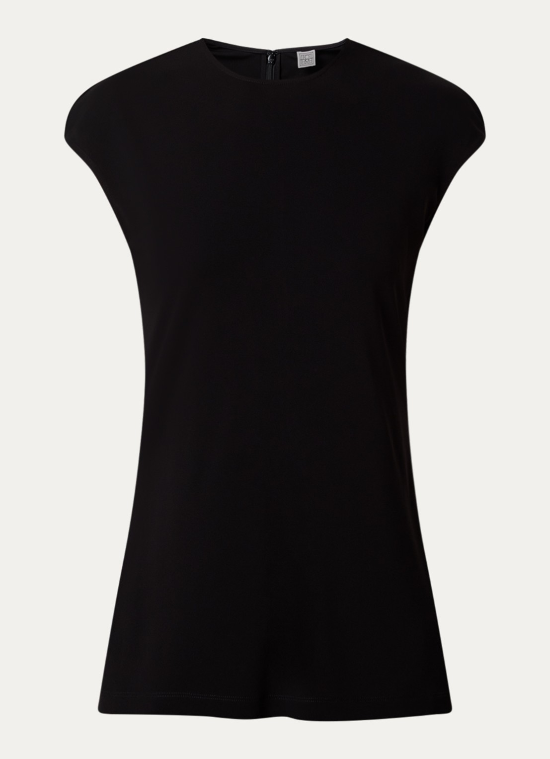 TOTEME Mouwloze top met stretch - voorkant 3 zwart