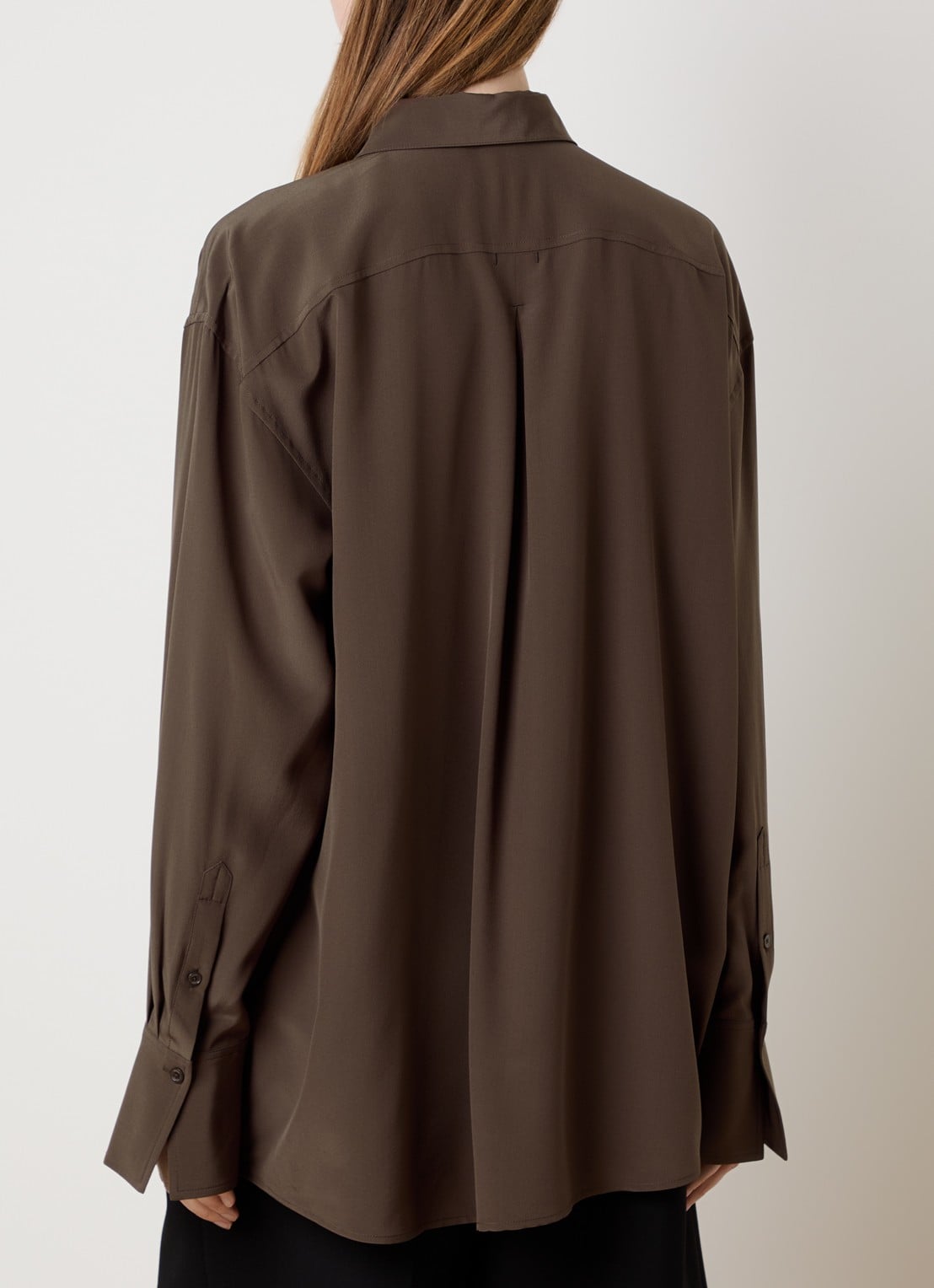 TOTEME Oversized blouse van zijde - achterkant 5 bruin