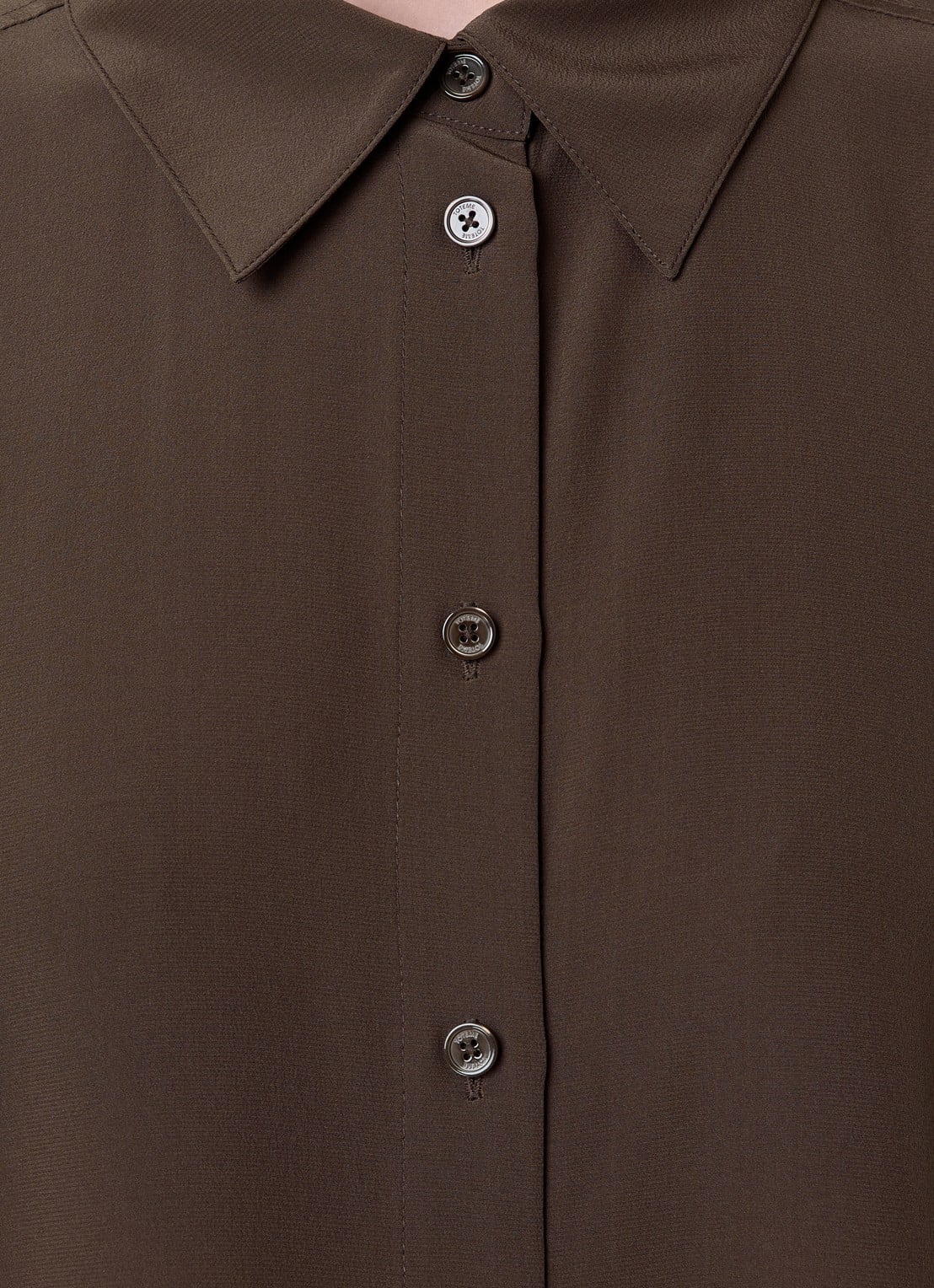 TOTEME Oversized blouse van zijde - detail 2 bruin