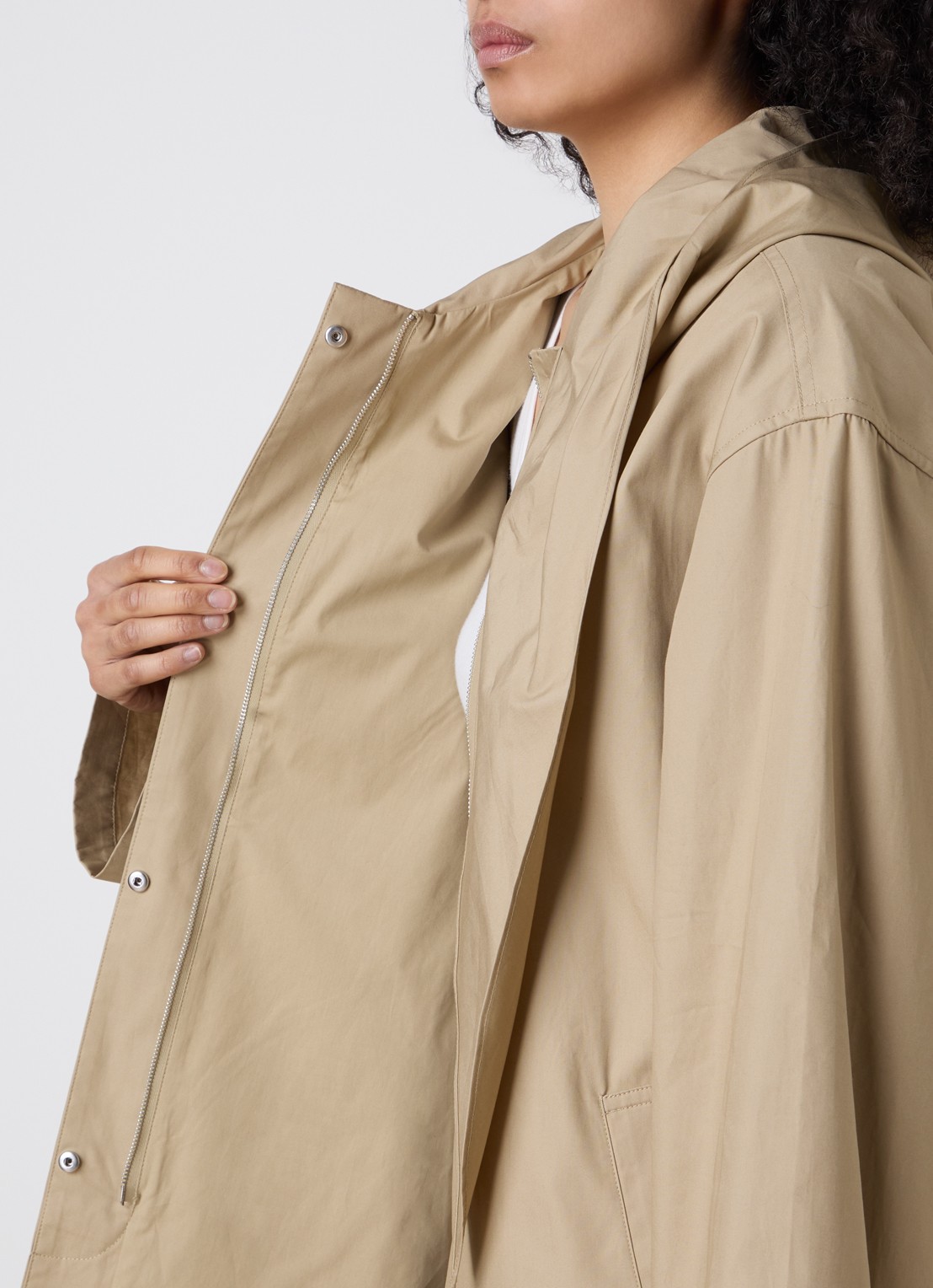 TOTEME Parka met sjaalkraag en steekzakken  - detail 5 khaki
