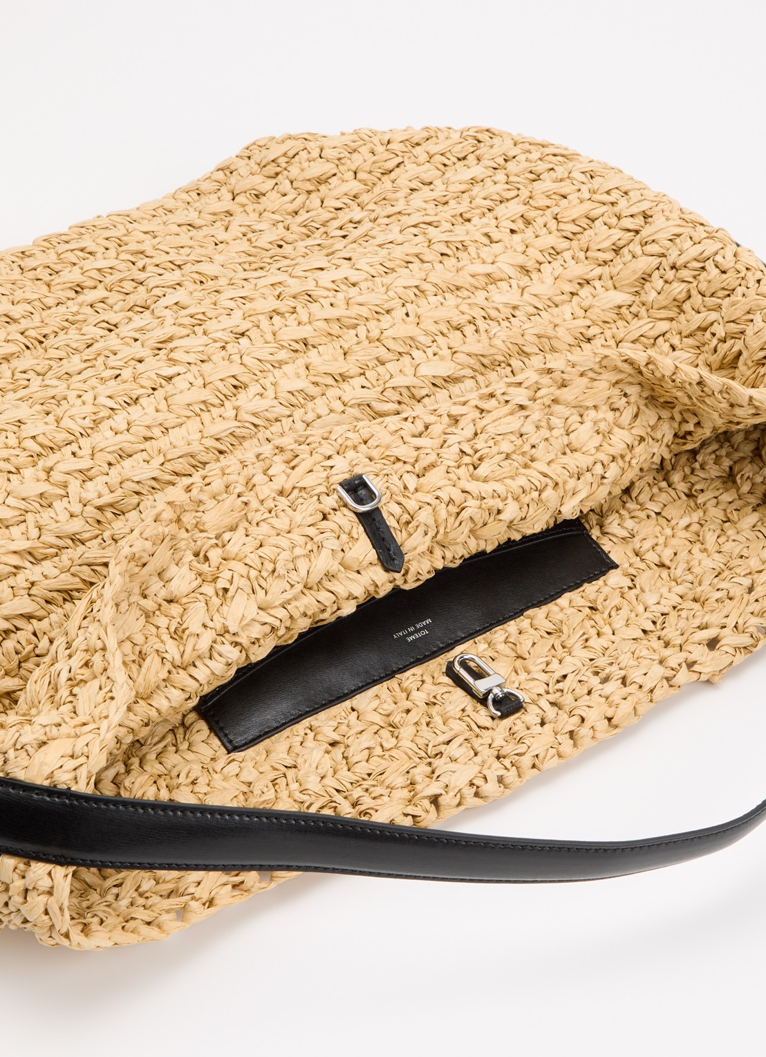 TOTEME Shopper met details van leer - detail beige
