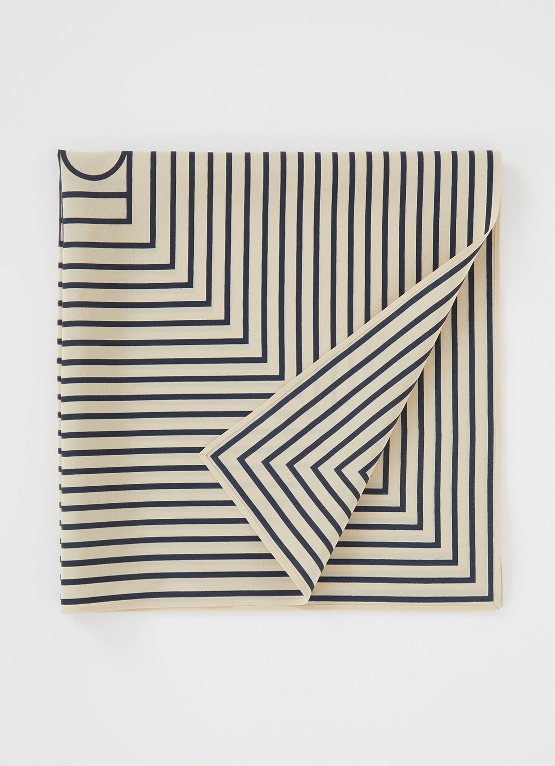 TOTEME Sjaal van zijde met streepprint 55 x 55 cm - voorkant 2 beige