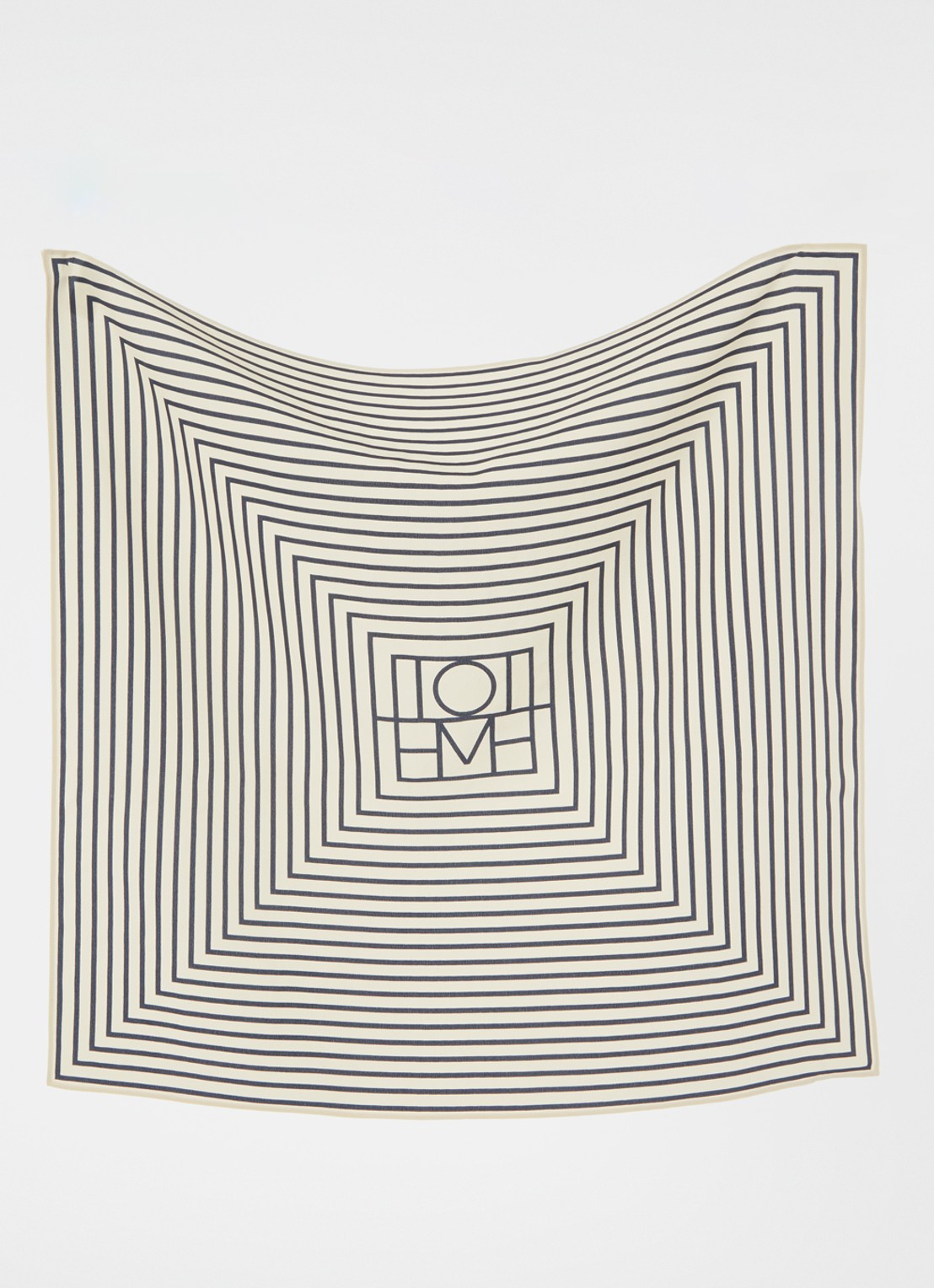 TOTEME Sjaal van zijde met streepprint 55 x 55 cm - voorkant 3 beige