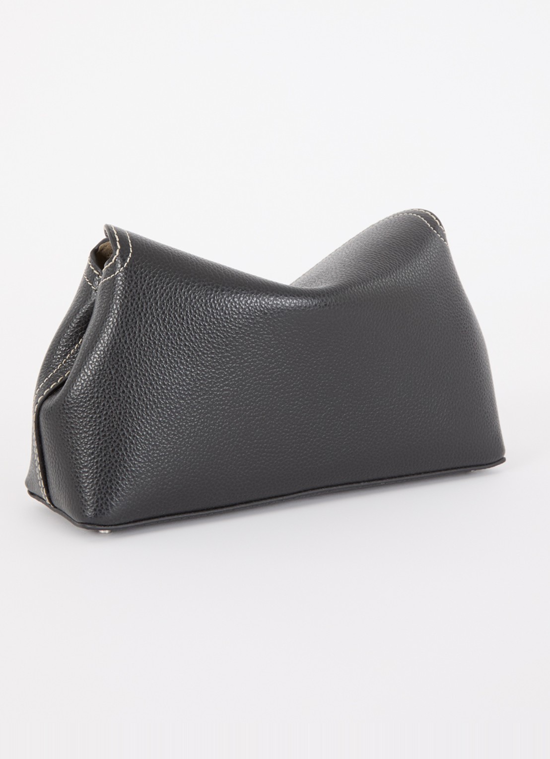TOTEME T-Lock clutch van leer met afneembare schouderriem  - achterkant 7 zwart
