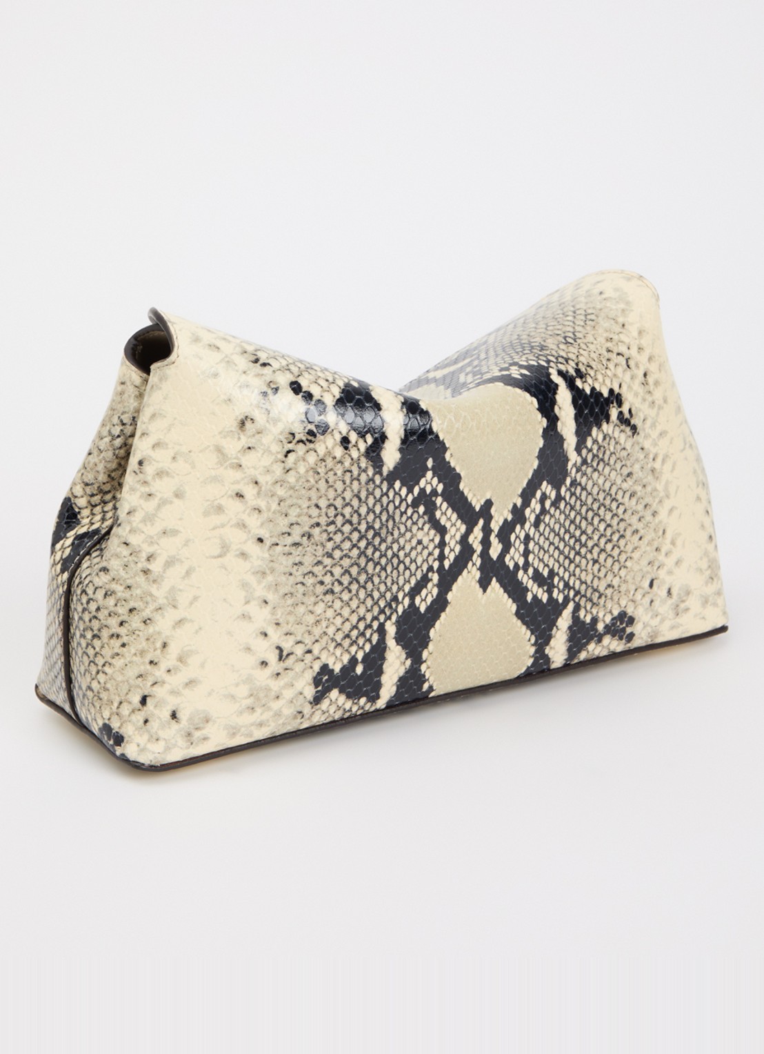 TOTEME T-lock clutch van leer met slangenstructuur - achterkant ivoor