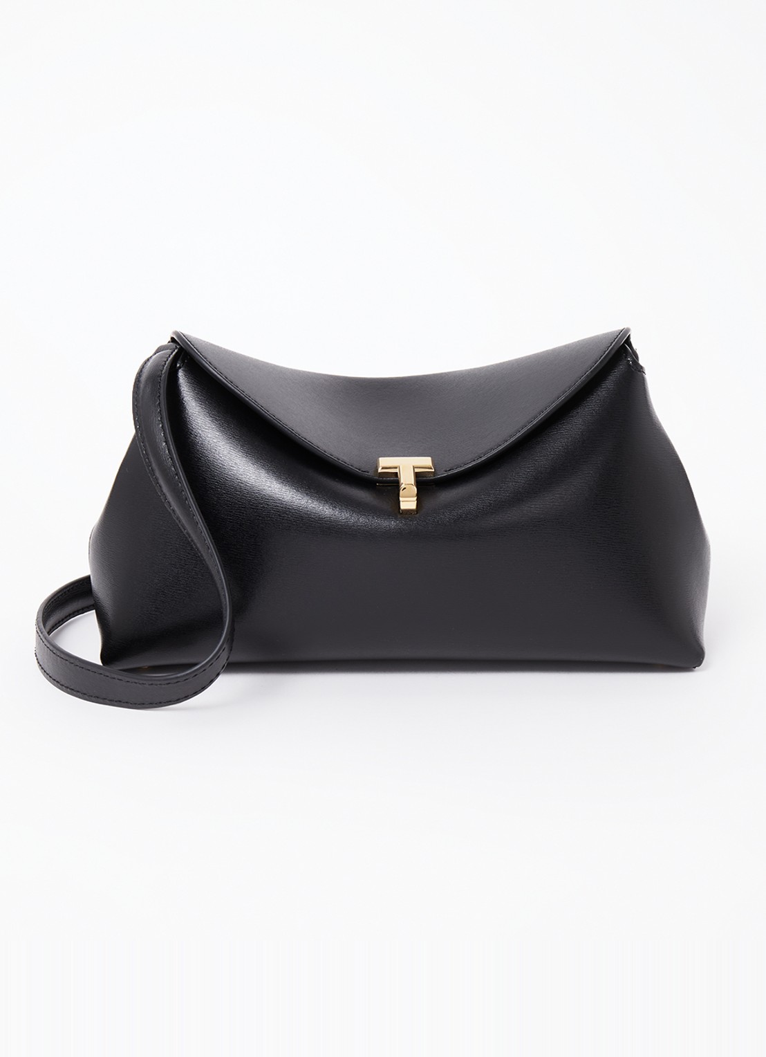 TOTEME T-Lock clutch van leer - voorkant 5 zwart